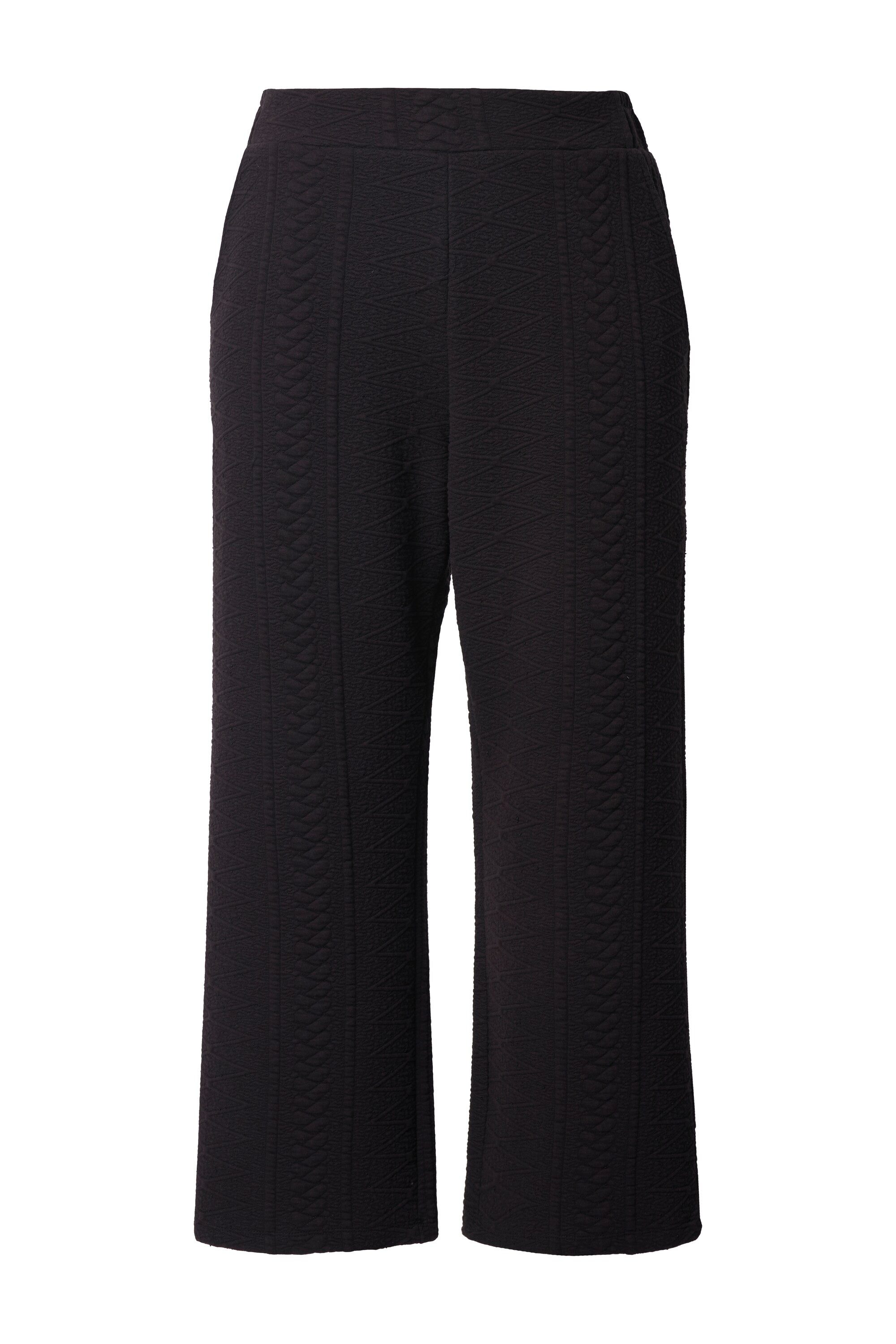 Ulla Popken Culotte Jacquard-Sweatculotte weites Bein Biobaumwolle günstig online kaufen