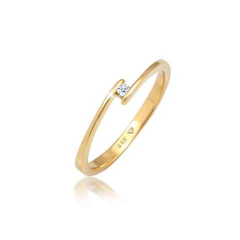Elli DIAMONDS Verlobungsring Verlobungsring Diamant (0.03 ct) 585 Gelbgold