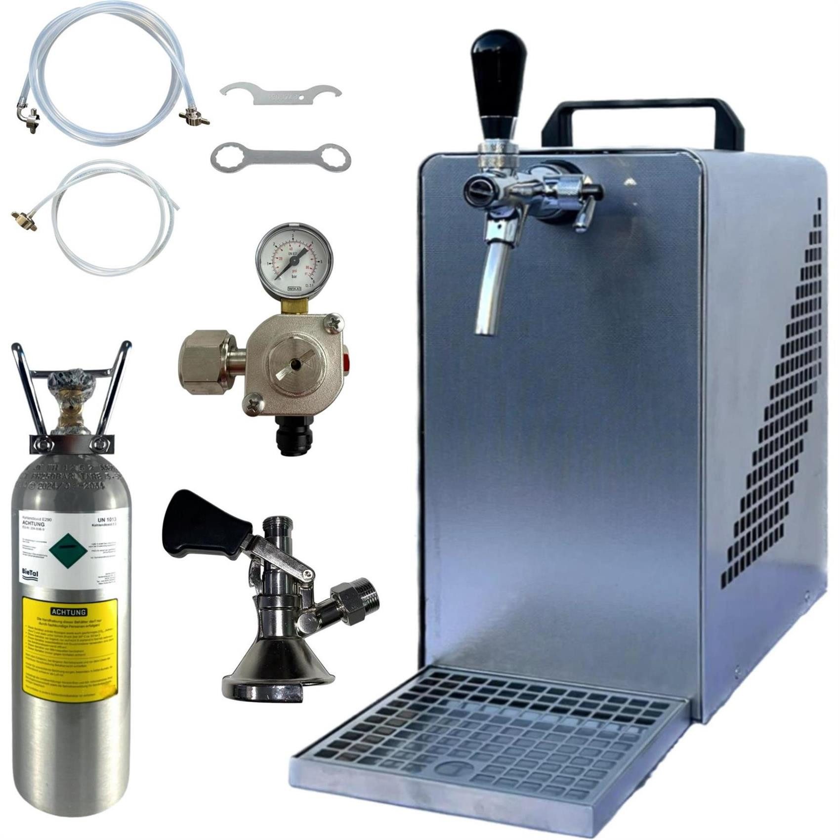 BieTal Bierzapfanlage BieTal® Bierzapfanlage Bierkühler Zapfanlage 30 Liter/h SET 5/8 Zoll, Bier Zapfanlage mit Durchlaufkühler