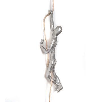 Moritz Skulptur Aluminium Figur Kletterer 30 x 8 x 8 cm, Dekoobjekt Holz, Tischdeko, Fensterdeko, Wanddeko, Holzdeko