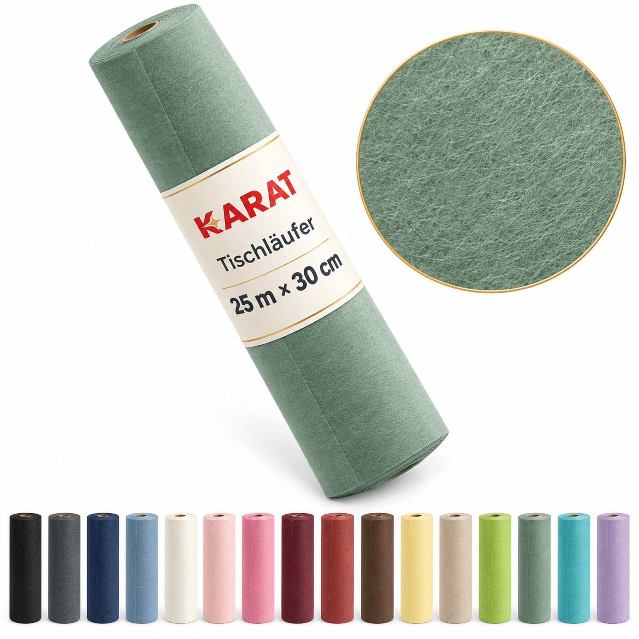 Kubus Tischläufer Graze Mattes Dekovlies aus PET-Fasern 30 cm x 25 m Rolle 16 Farben (Einzelartikel, 1 Rolle), Matte, wolkig strukturierte Oberfläche; leicht durchscheinend