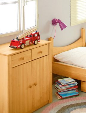 BioKinder - Das gesunde Kinderzimmer Kommode Noah, mit 2 Schubladen, 2 Fächern und 1 festen Regalboden