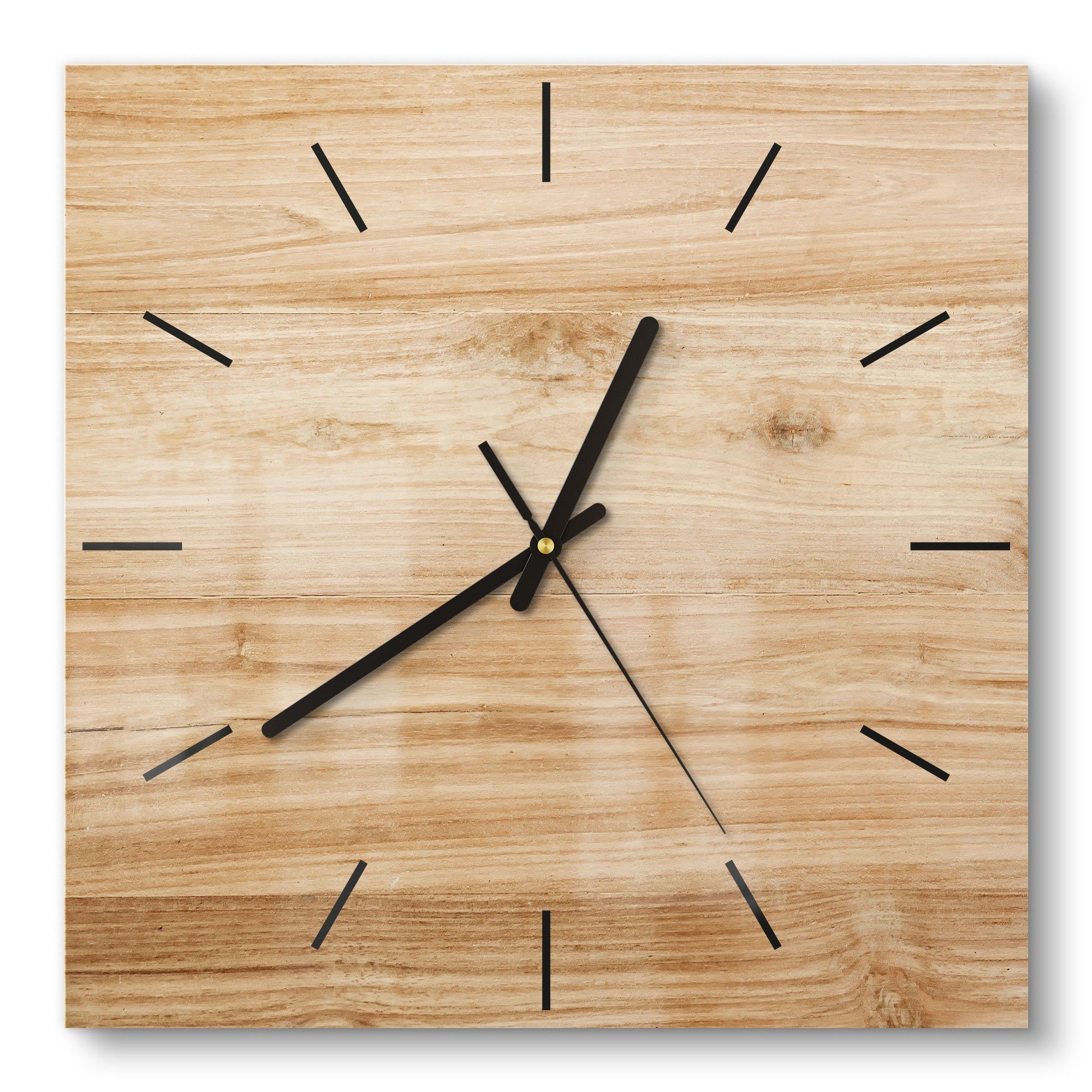 DEQORI Wanduhr 'Holzstruktur detailliert' (Glas Glasuhr günstig online kaufen