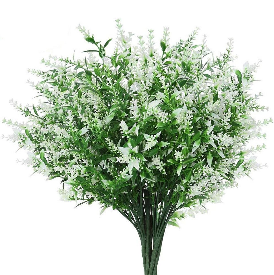 Kunstblumenstrauß 4 Bündel künstliche Lavendelsträuße, künstliche Lavendelblumen, Agger, Kunstlavendel, geeignet für Zuhause, Hochzeiten und Außendekorationen