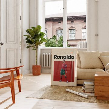 JUSTGOODMOOD Poster Premium ® Christiano Ronaldo Poster · Portugal Trikot · ohne Rahmen