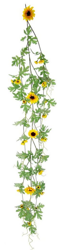 Kunstblume Sonnenblumenranke, I.GE.A., Höhe 125 cm, Künstlich Sonnenblumen  Girlande Reben Hochzeit Landhaus Blumenkette
