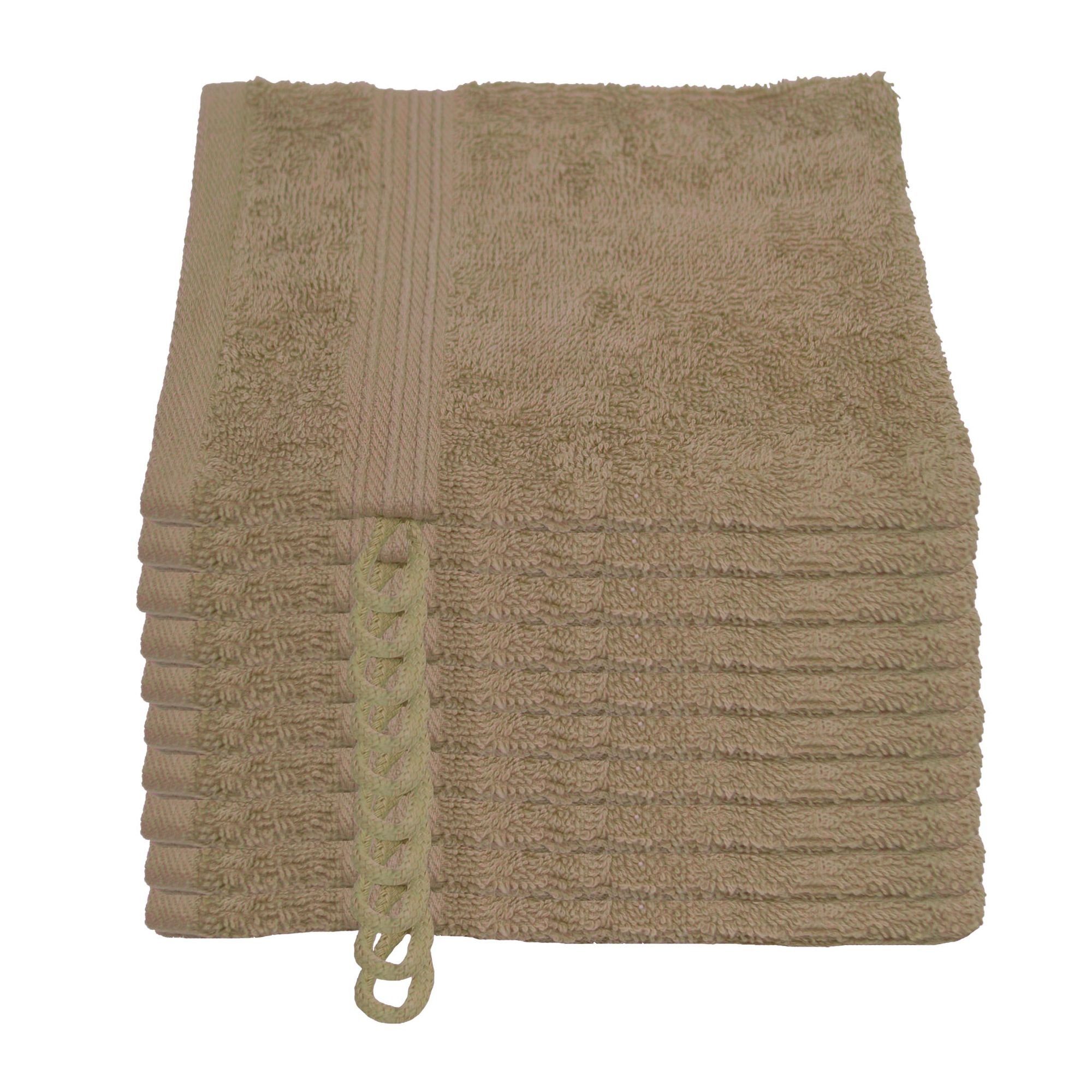 Julie Julsen Waschhandschuh 10-Waschhandschuh-Pastell Beige-Waschhandschuh 15 x 21 cm, (10-St)