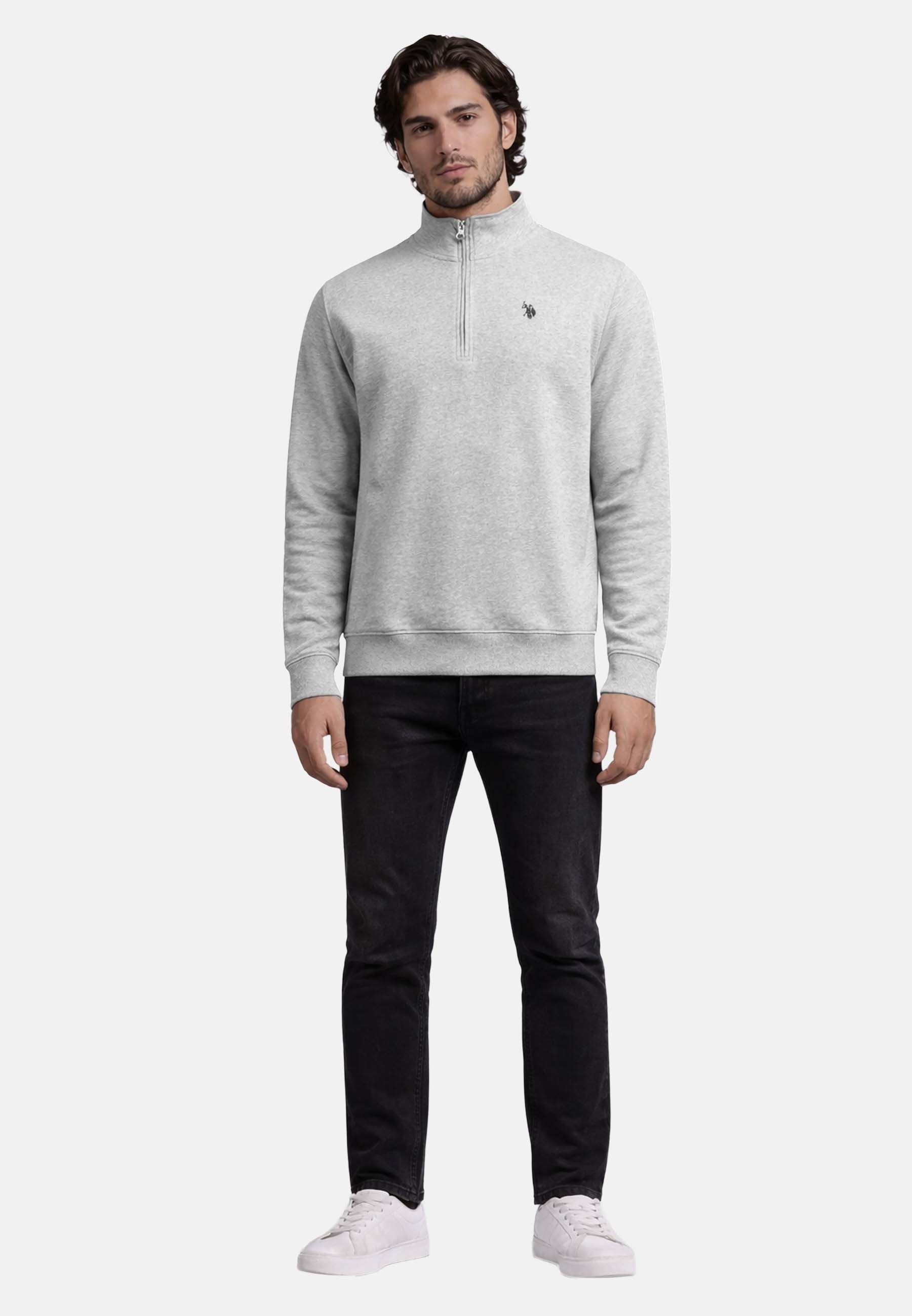 U.S. Polo Assn. Stehkragenpullover USJaaspa – Herren Sweatshirt mit Half-Zip Baumwoll-Viskose-Mix, weich, atmungsaktiv und mit Logo-Stickerei – Bild 3 von 5