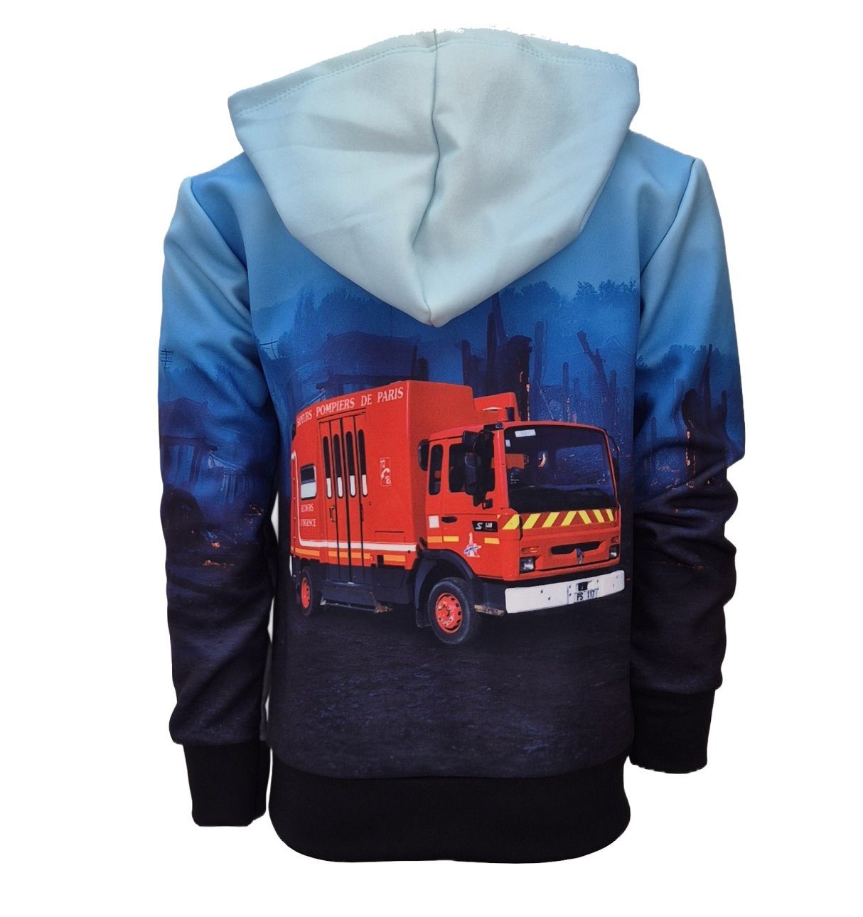 Fashion Boy Kapuzensweatshirt Sweatshirt Langarm-Shirt mit Feuerwehr Druck JSf