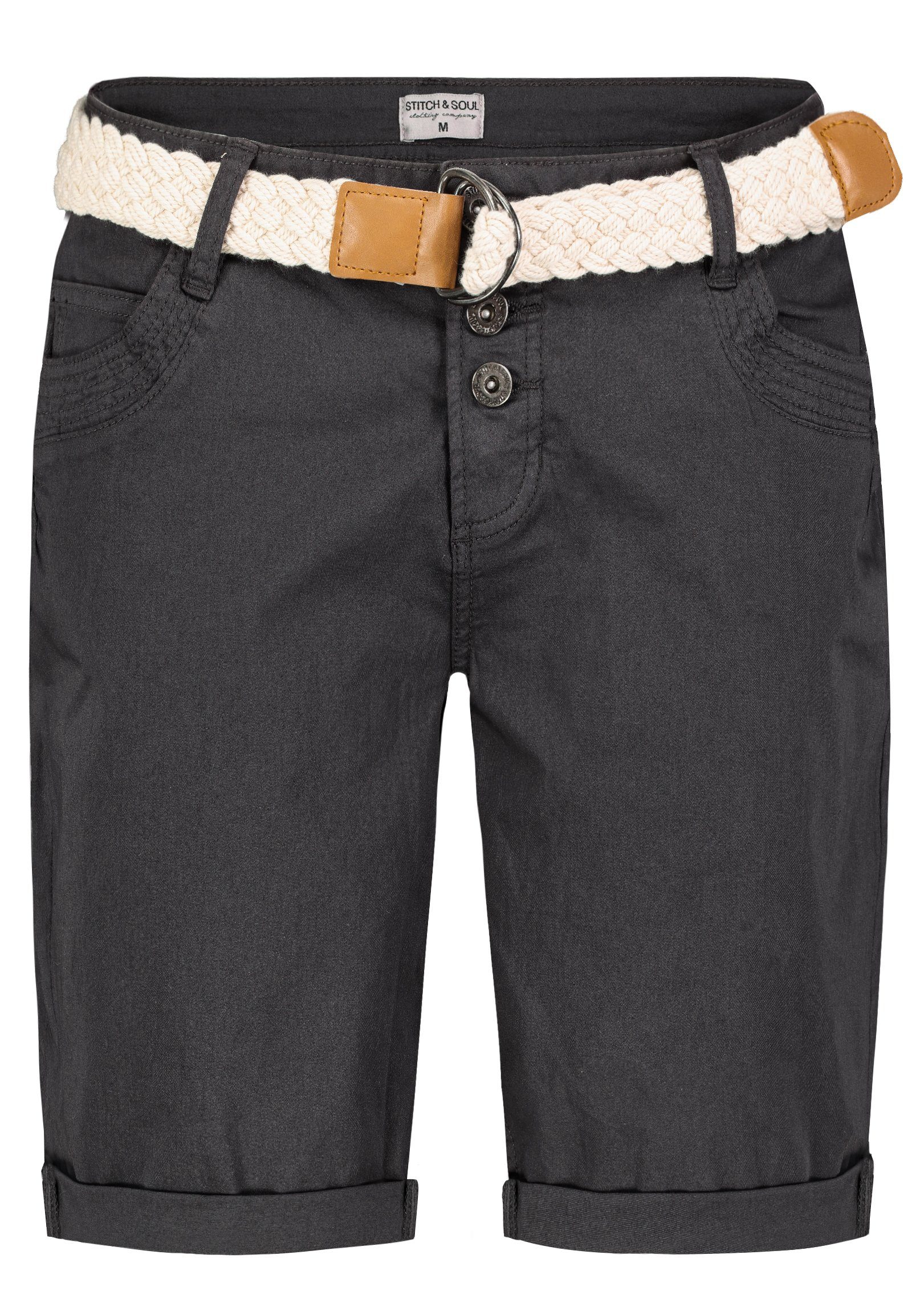 Stitch & Soul Bermudas Damen Short Bermuda kurze Hose Sommer Chino Stoff Ho günstig online kaufen