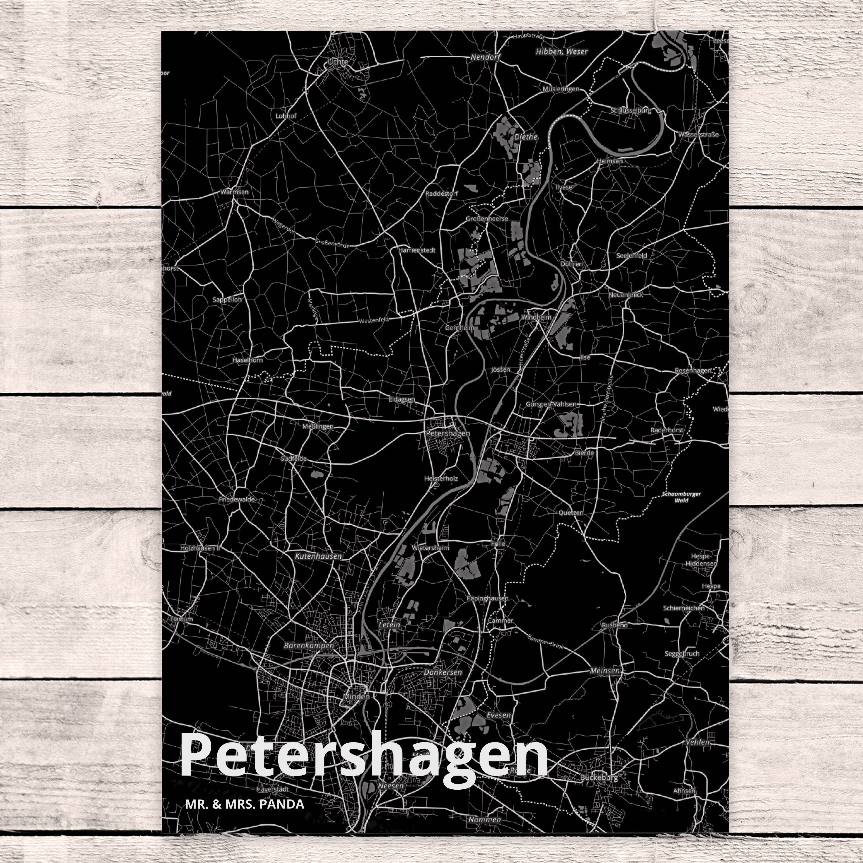 Panda Petershagen Dorf, Grußkarte, Geschenk, Mr. Städte, & Mrs. - Stadt Postkarte Geschenkkarte,