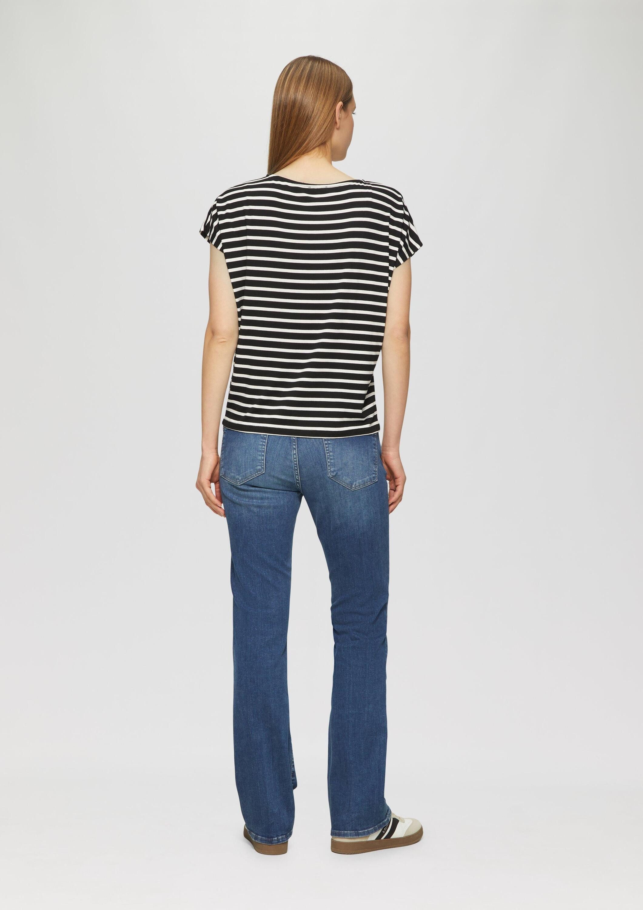 s.Oliver Kurzarmshirt T-Shirt T-Shirt aus Viskosestretch im Relaxed Fit