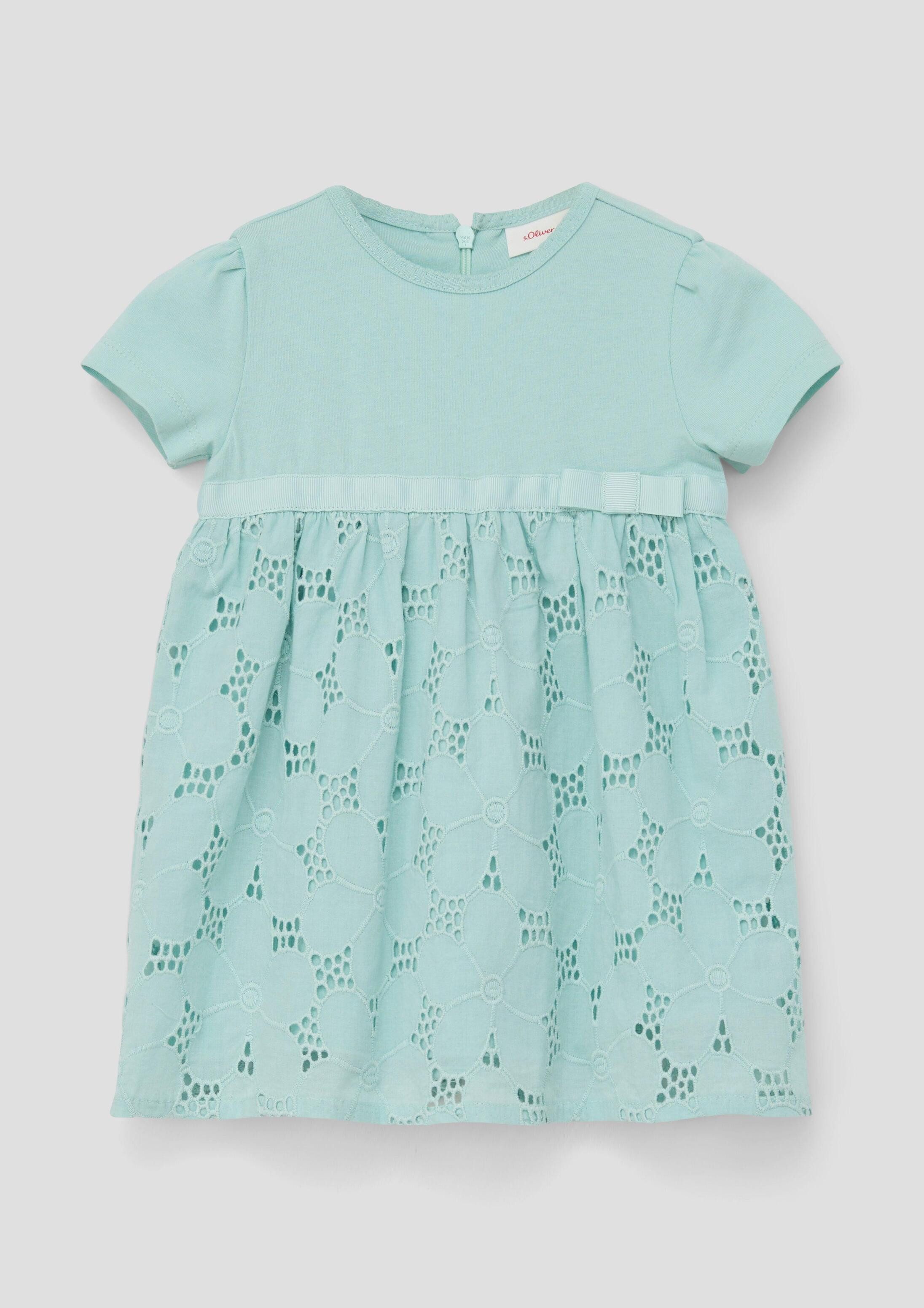s.Oliver Minikleid Kleid Kleid mit Broderie Anglaise