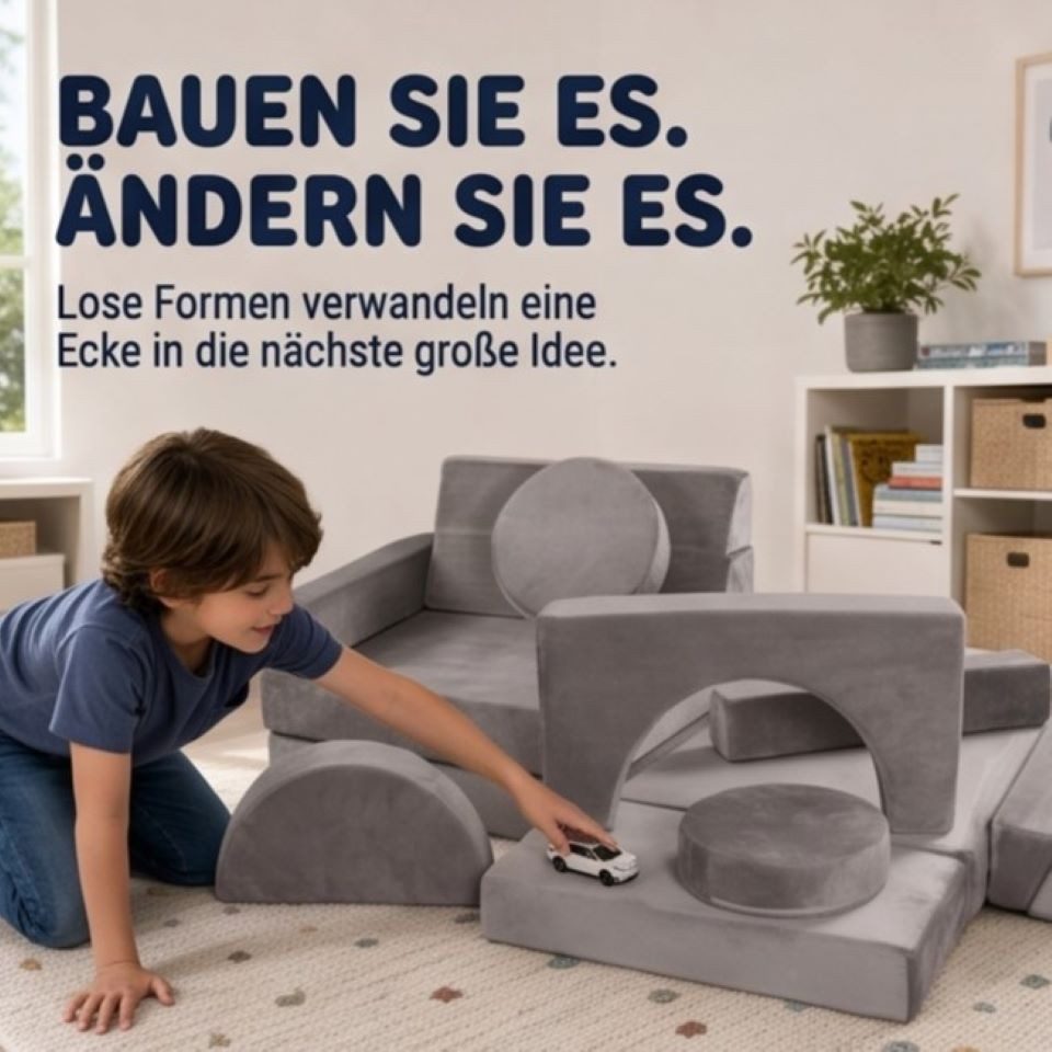 Jiexi Kindersofa Modulares Kindersofa, klappbare Kindercouch für Kinderzimmer – Bild 3 von 5