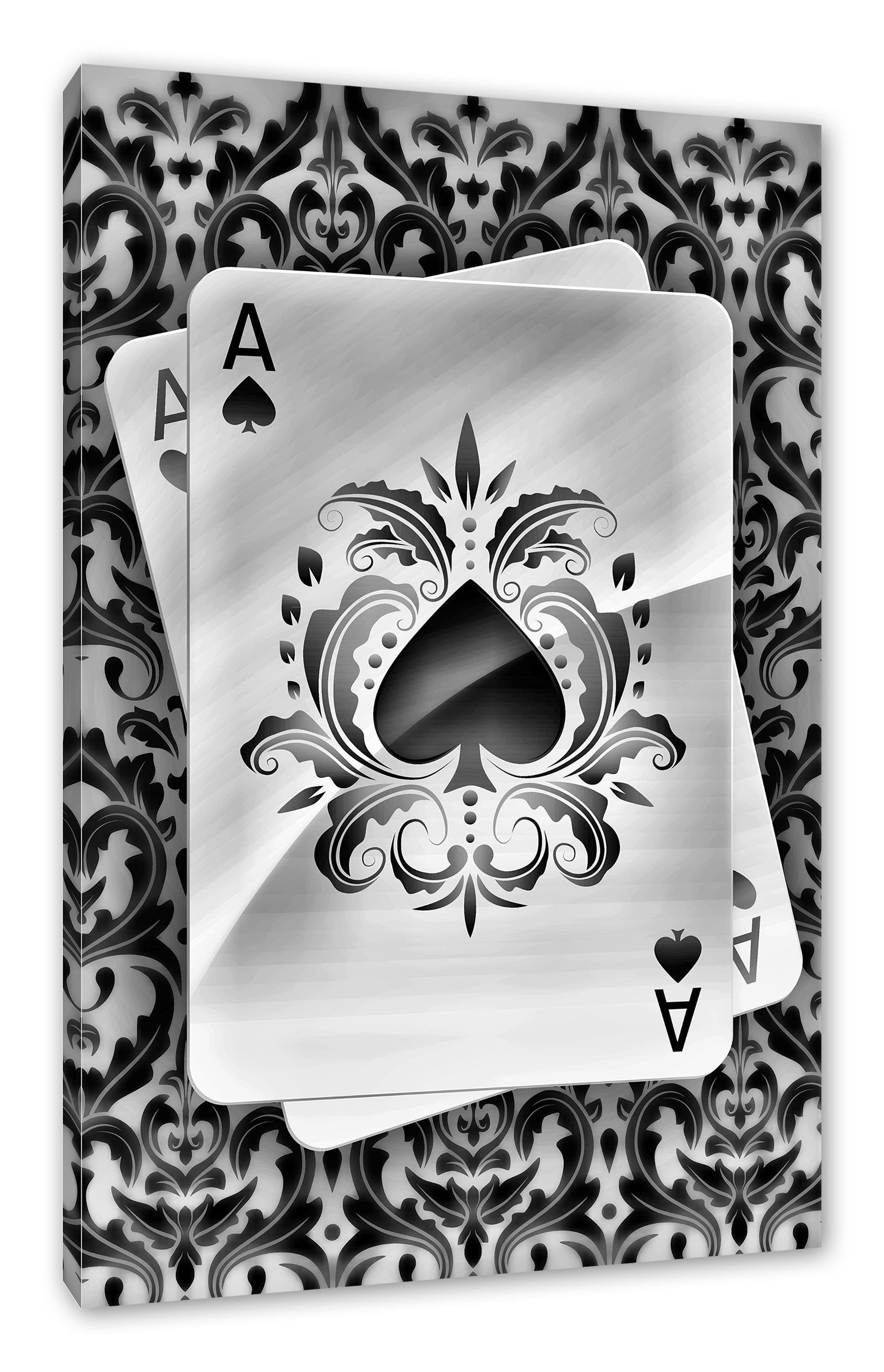 Pixxprint Leinwandbild Ass Pik Spielkarte, Ass Pik Spielkarte (1 St), Leinwandbild fertig bespannt, inkl. Zackenaufhänger