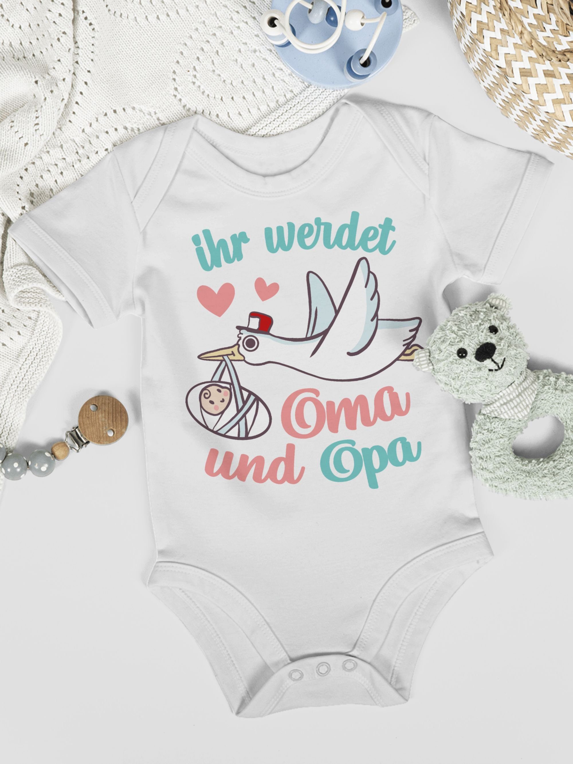 Shirtracer Shirtbody Ihr werdet Oma und Opa - Storch Zur Geburt