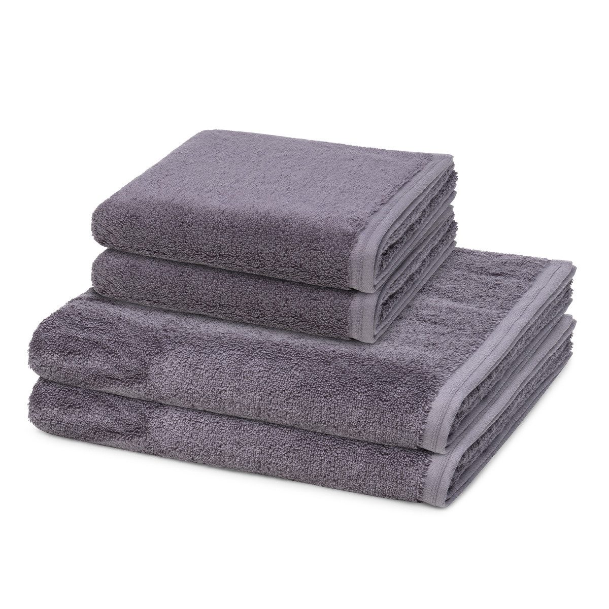 Vossen Handtuch Set Vegan Life, Frottee (Spar-Set, 4-St), 2 X Handtuch 2 X Duschtuch im Set - Baumwolle - Saugstark