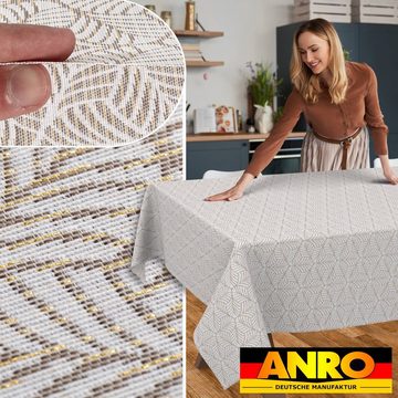 ANRO Tischdecke mit Beschichtung Tischwäsche Ästhetik Motiv Edelmetall Stofftischdecke, Premium TEFLON und 2-Fache Acryl Beschichtung