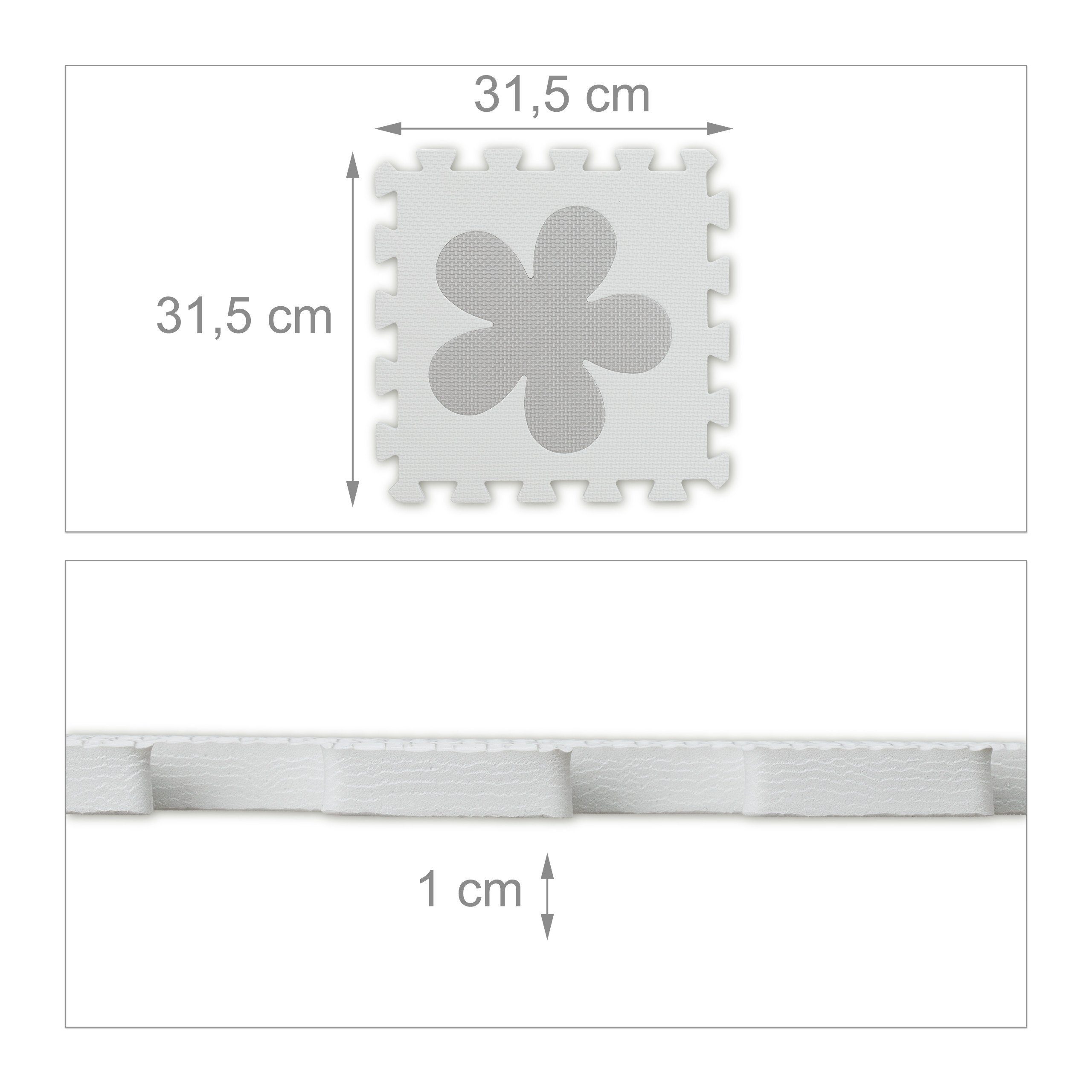 relaxdays Spielmatte 52-tlg. Puzzlematte mit Rand und Motiven (52-St), grau – Bild 4 von 5