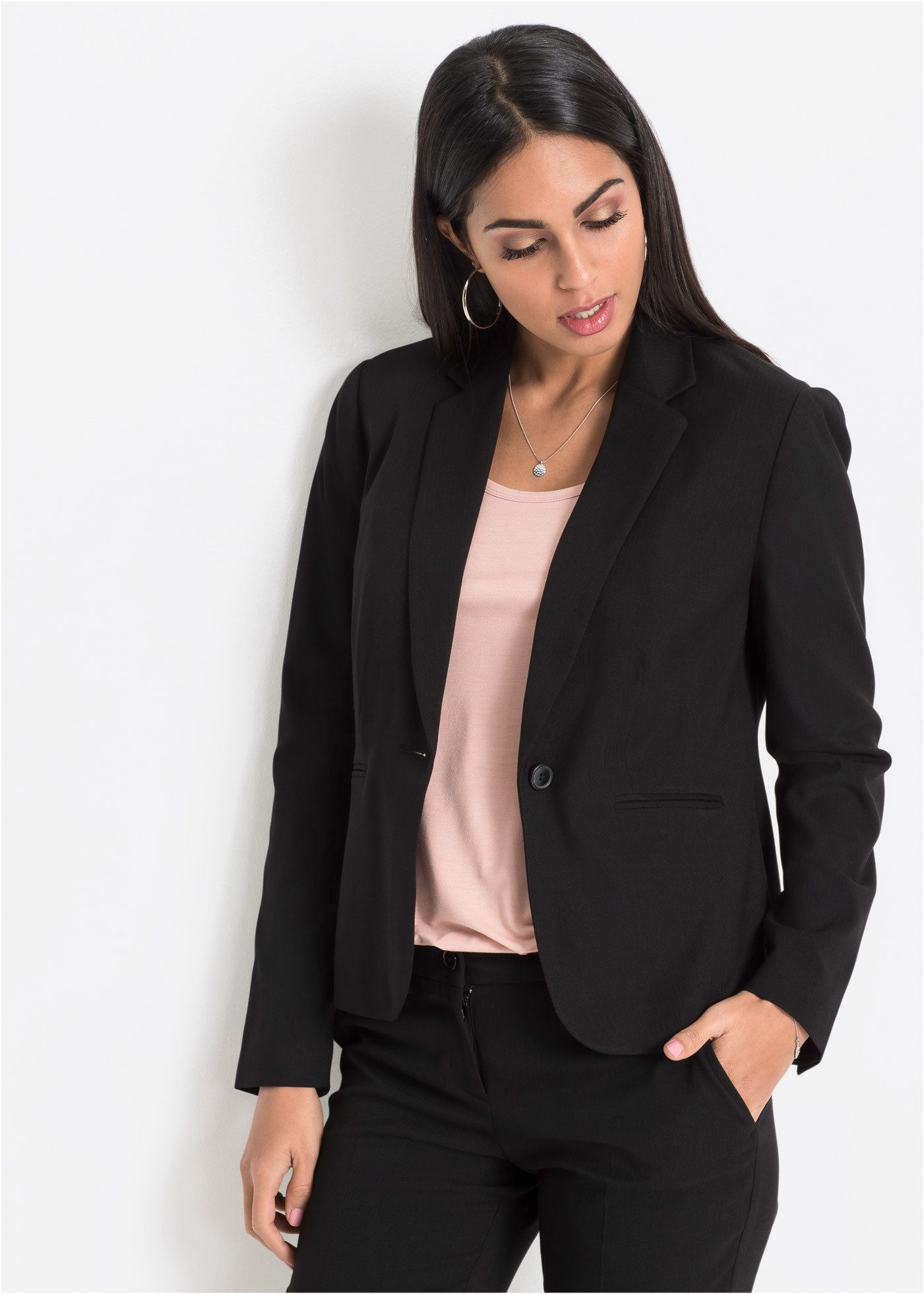 bonprix Jackenblazer für stilvollen Auftritt, schmale Passform, voll gefütt günstig online kaufen