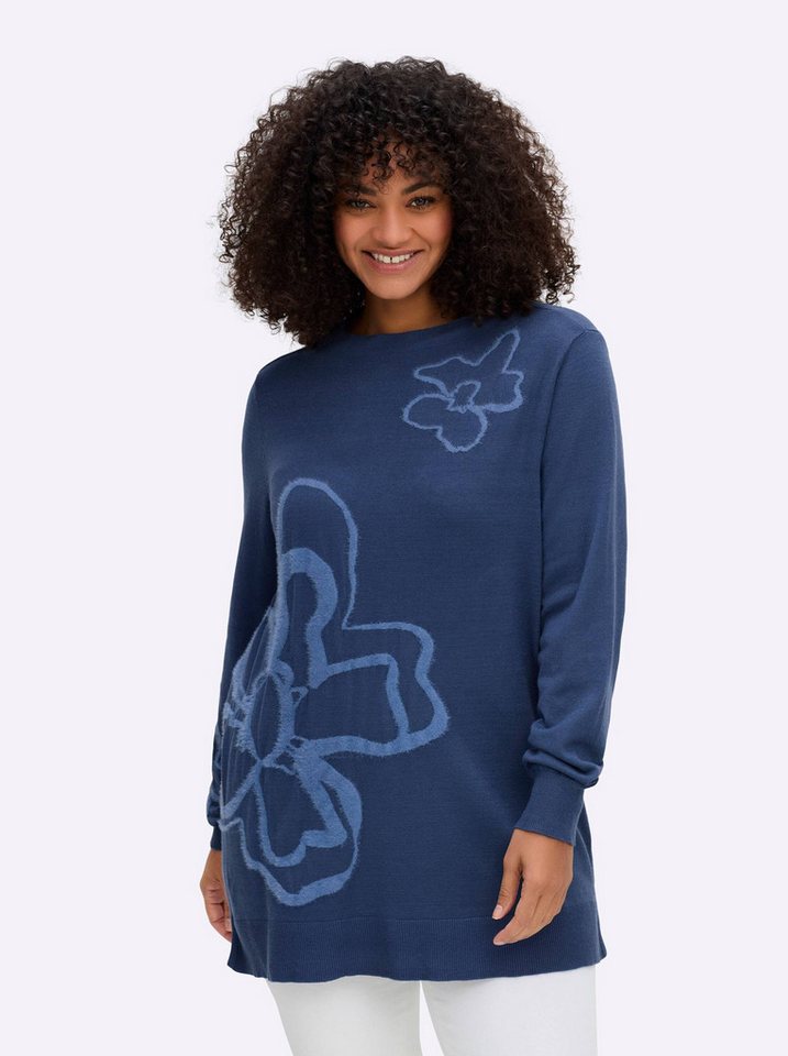 Sheego Strickpullover Pullover Langarm Intarsien