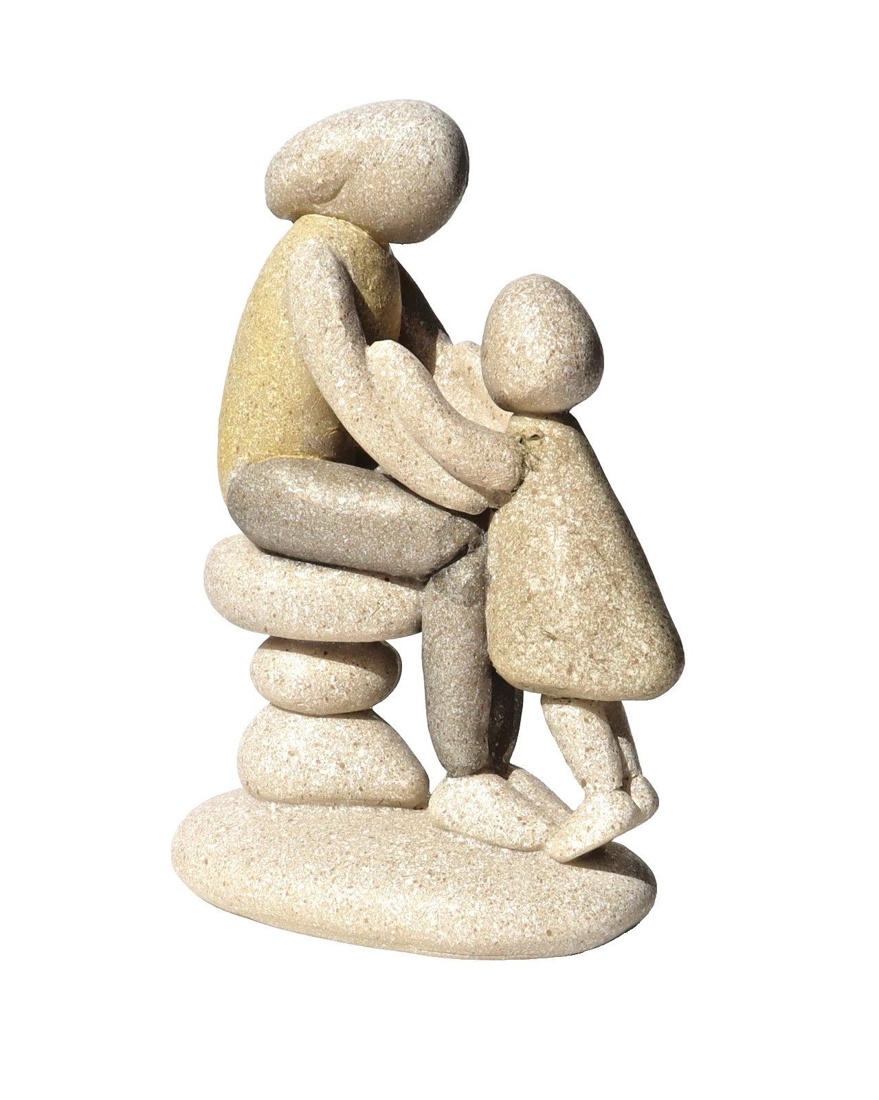 dekotrend.gallery Dekofigur Deko Steinmännchen Familie Paar Frau Mann Kind Figur Skulptur Steine, Steinfigur Dekoobjekt Dekoskulptur aus Polyresin (Kunststein)