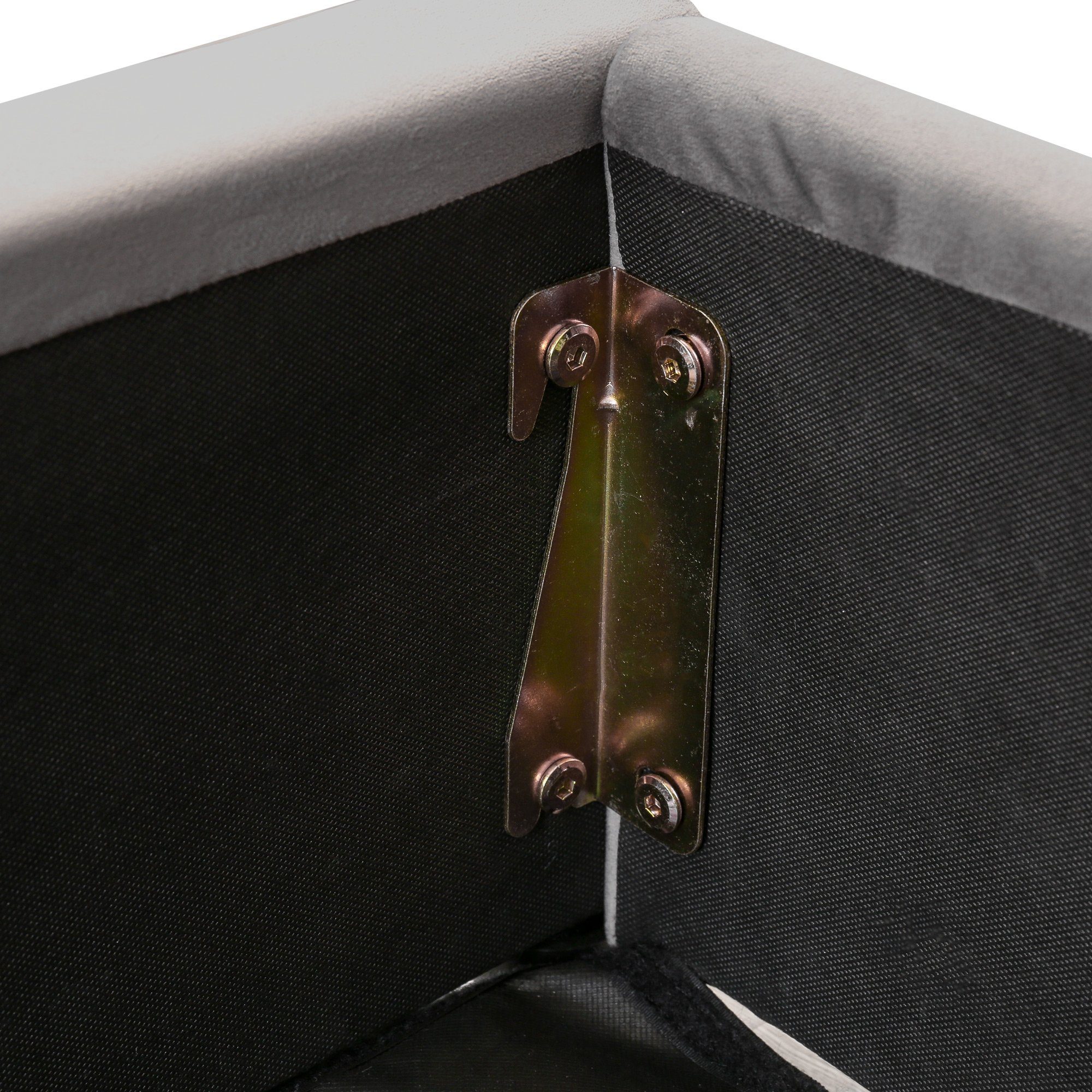 Boxspringbett (Polsterbett mit Lattenrost und Bettkasten), Doppelbett hydraulisches Funktionsbett, 180x 200 cm Bett, Samt