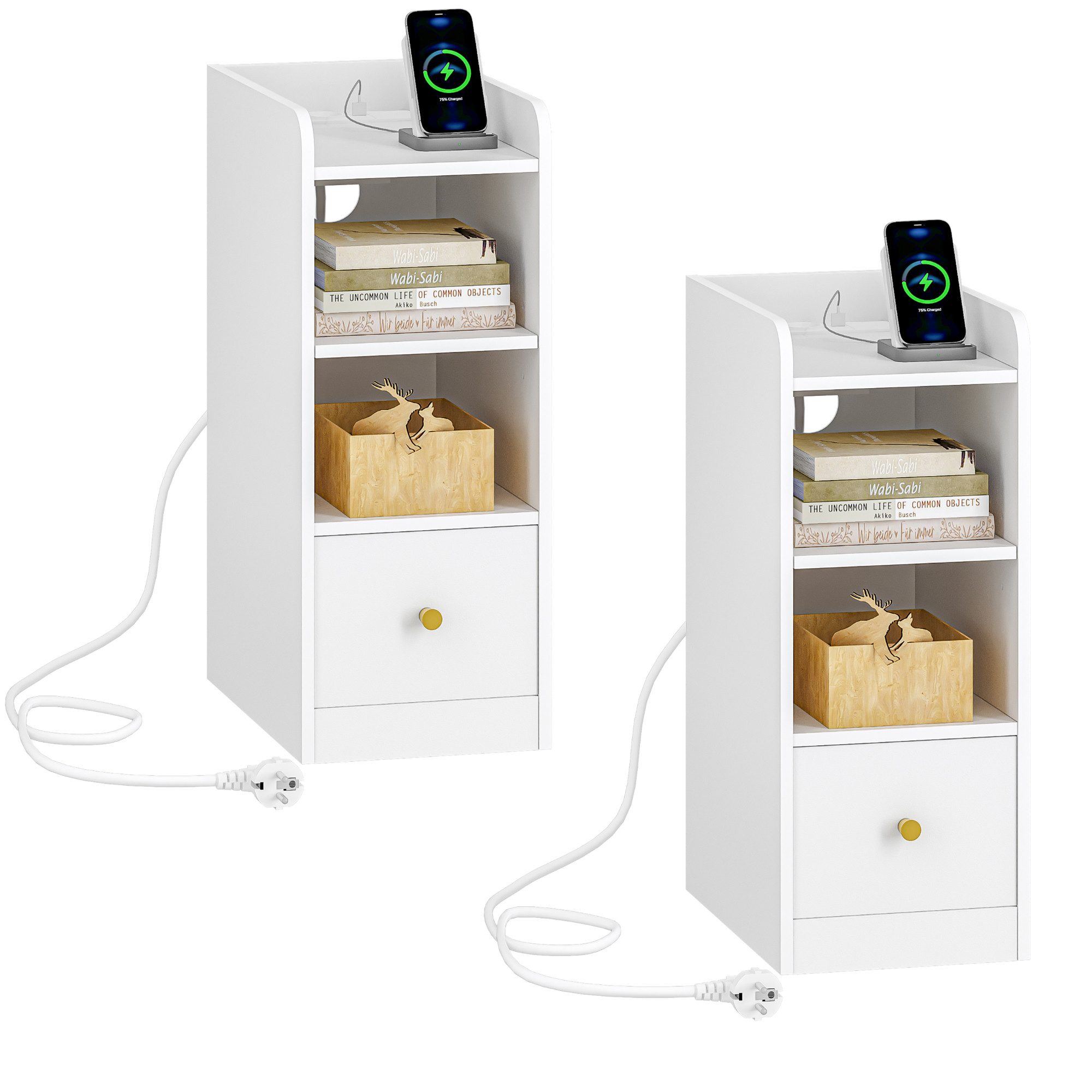 HZUANERI Nachttisch mit Ladestation, USB & günstig online kaufen