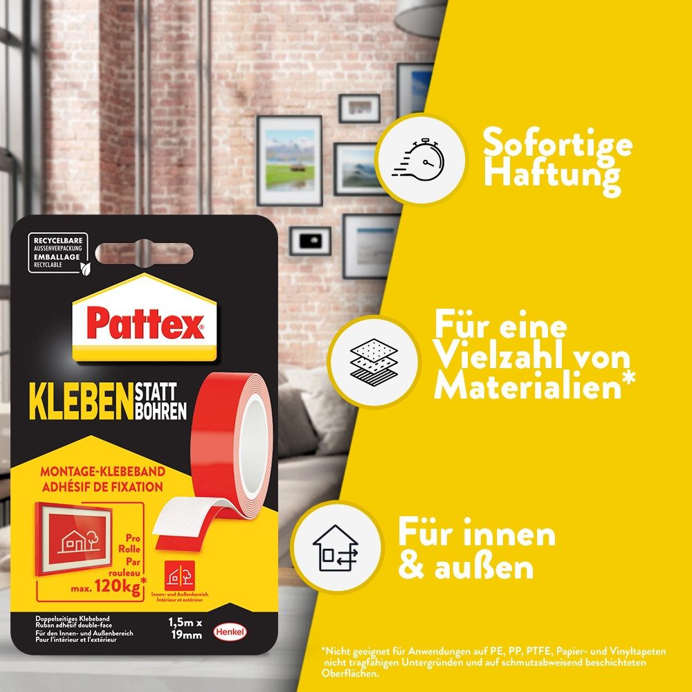 Pattex Montageband Pattex Kleben statt Bohren günstig online kaufen