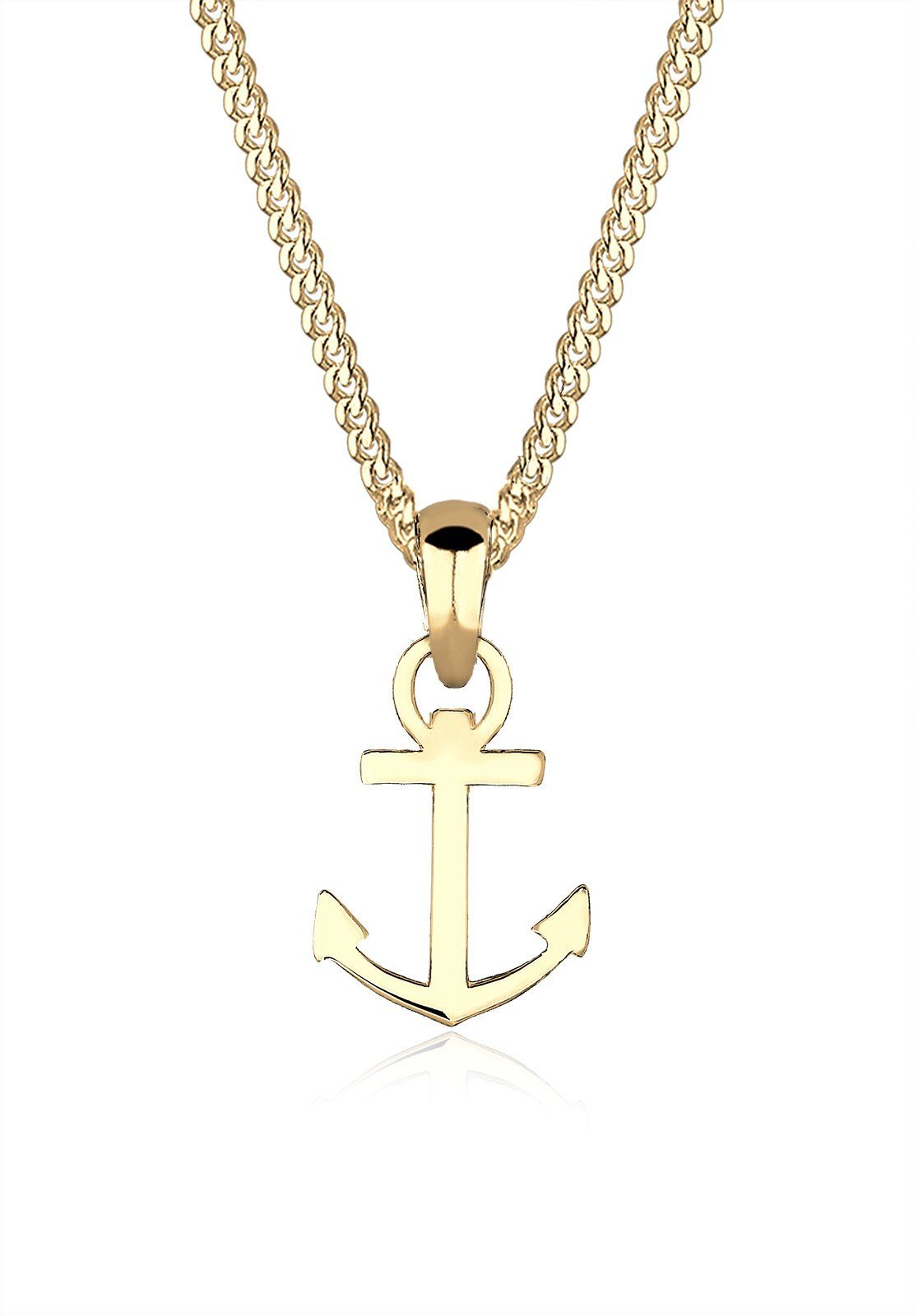 Elli Premium Kette mit Anhänger Anker Heimatsymbol 585 Gelbgold, Anker