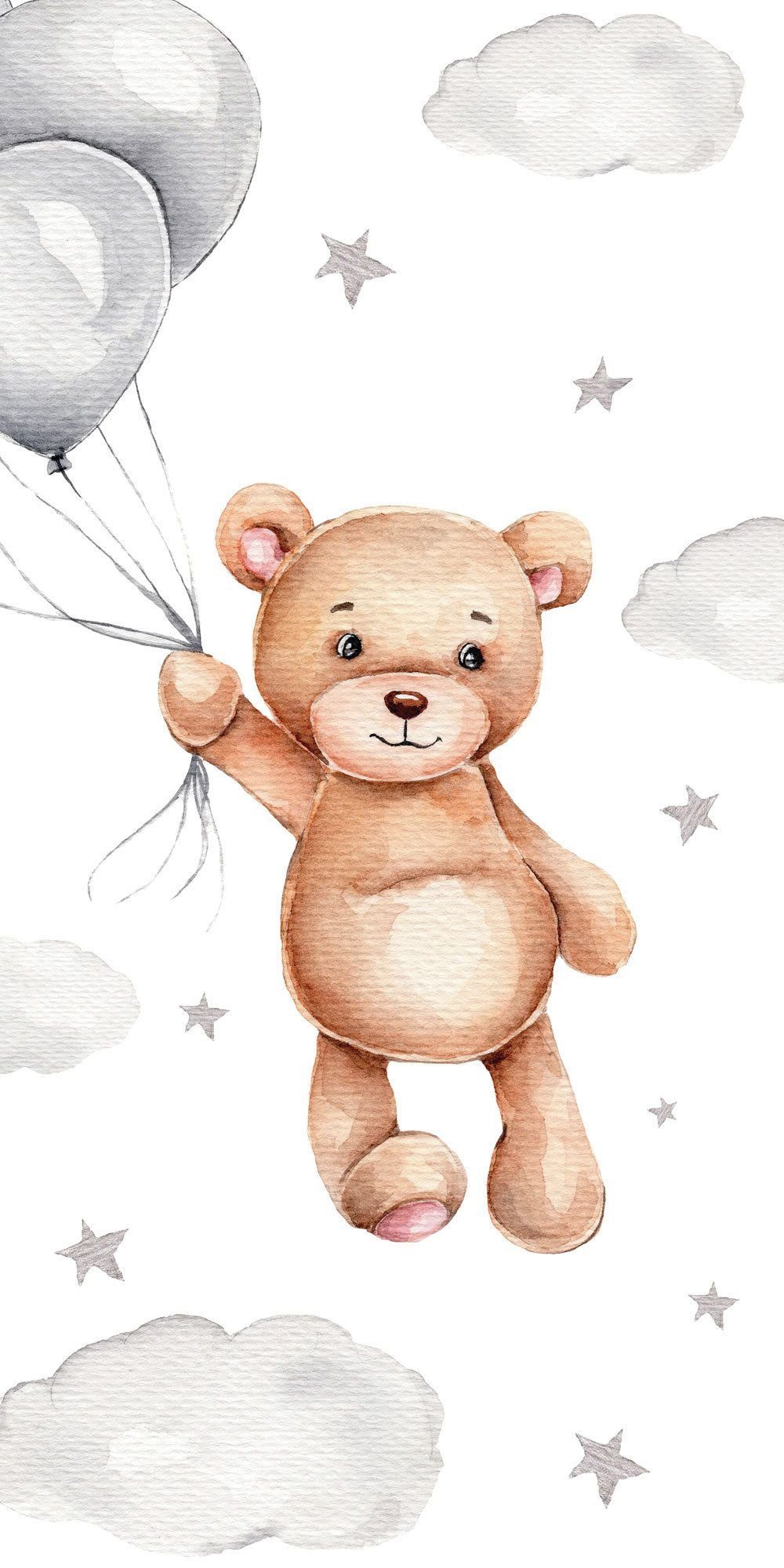 Jerry Fabrics Handtücher Duschtuch Strandtuch Badetuch Teddy mit Ballon 70 x 140 cm, (1 Duschtuch, 1-St), Langlebig – Bild 5 von 5