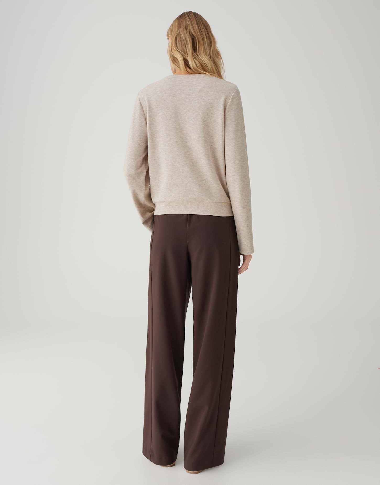 OPUS Longsleeve SAMIKE in Mélange Optik Schmale Passform, gerader Schnitt, Langarm, angeraute Oberfläche