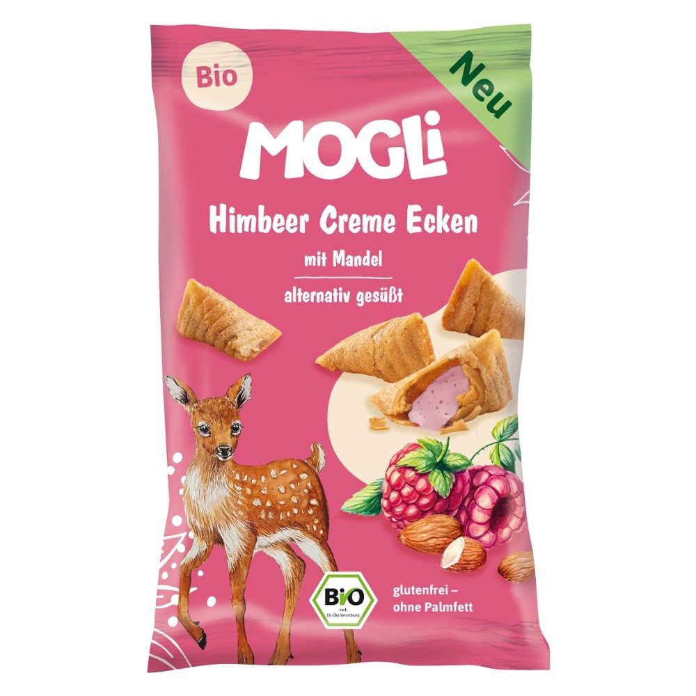 Mogli Süßigkeit Himbeer Creme Ecken - Mandel 30g