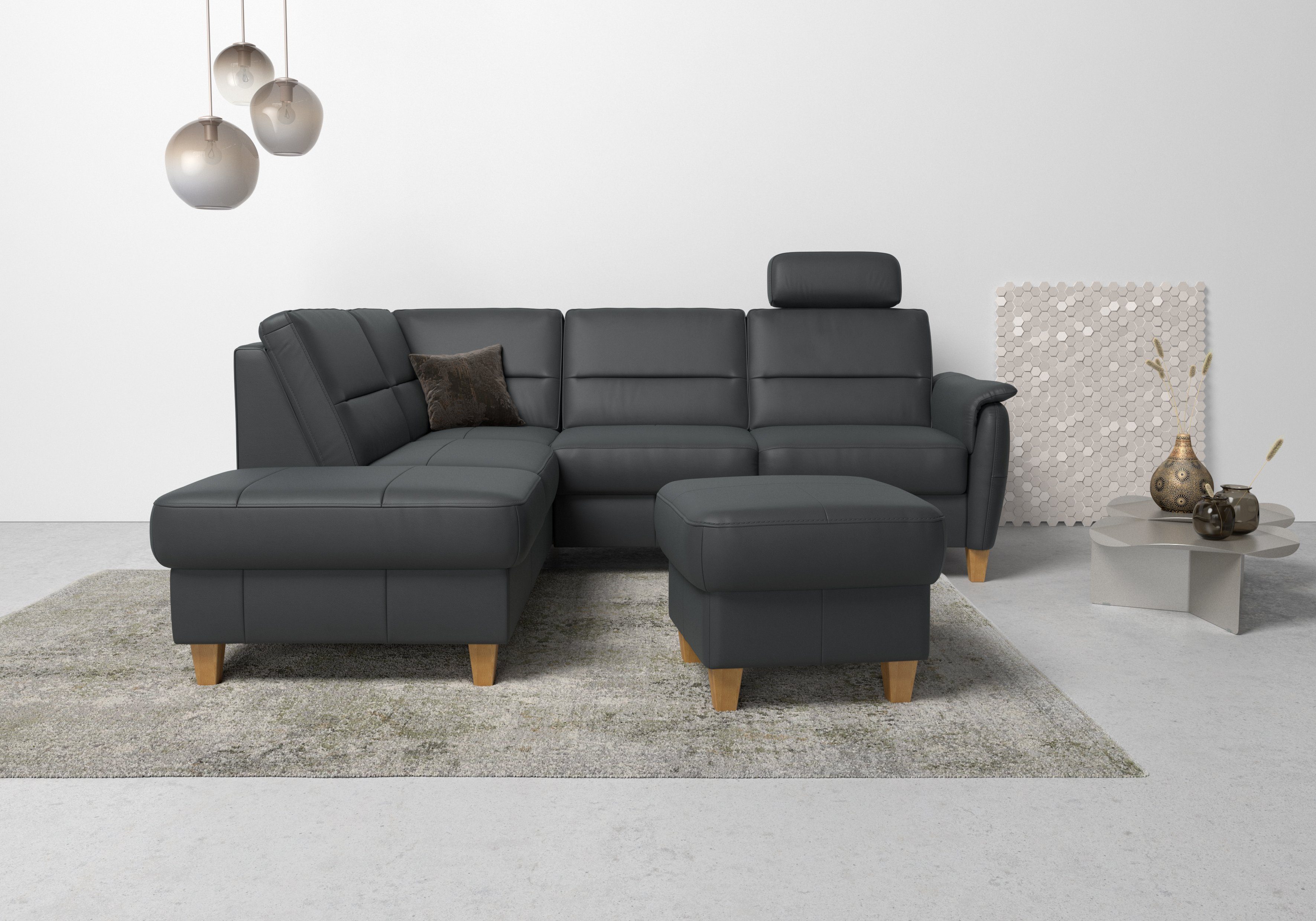 Home affaire Ecksofa Palmera L-Form, B: 236 cm, optional Bettfunktion & Bettkasten, Federkern