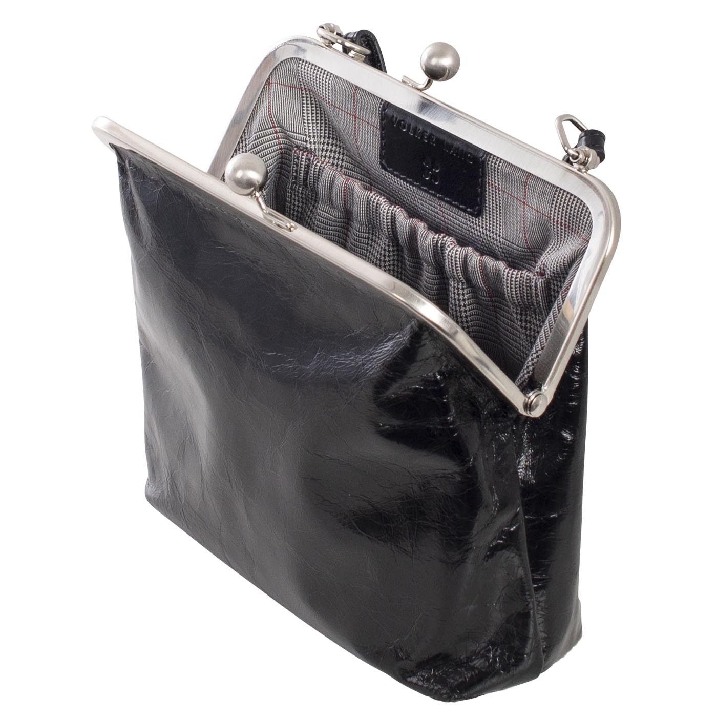 VOLKER LANG Schultertasche IDA  Elegante Damen Bügeltasche aus italienischem Leder