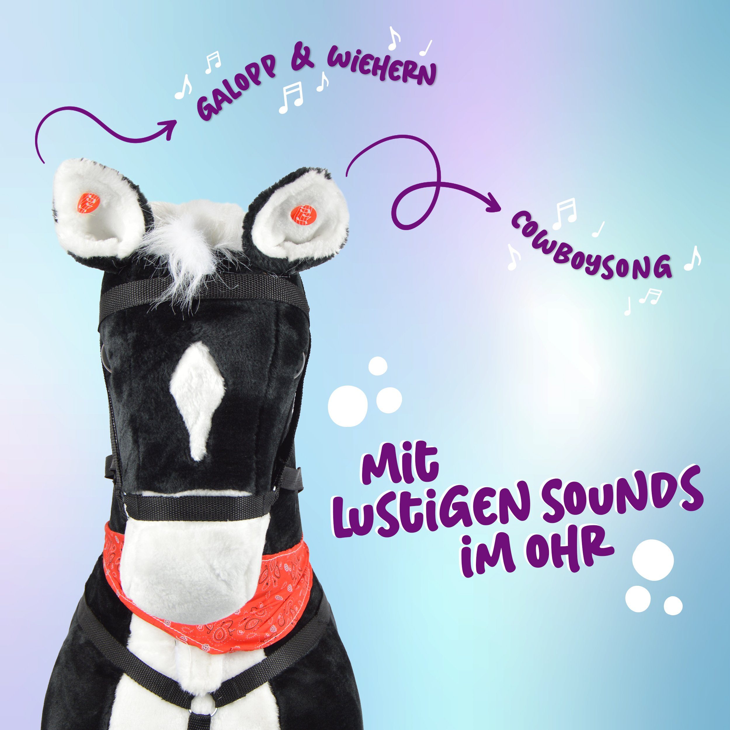 Pink Papaya Stehpferd Spielpferd für Kinder zum Reiten 105 cm, Pferd zum Reiten für Kinder