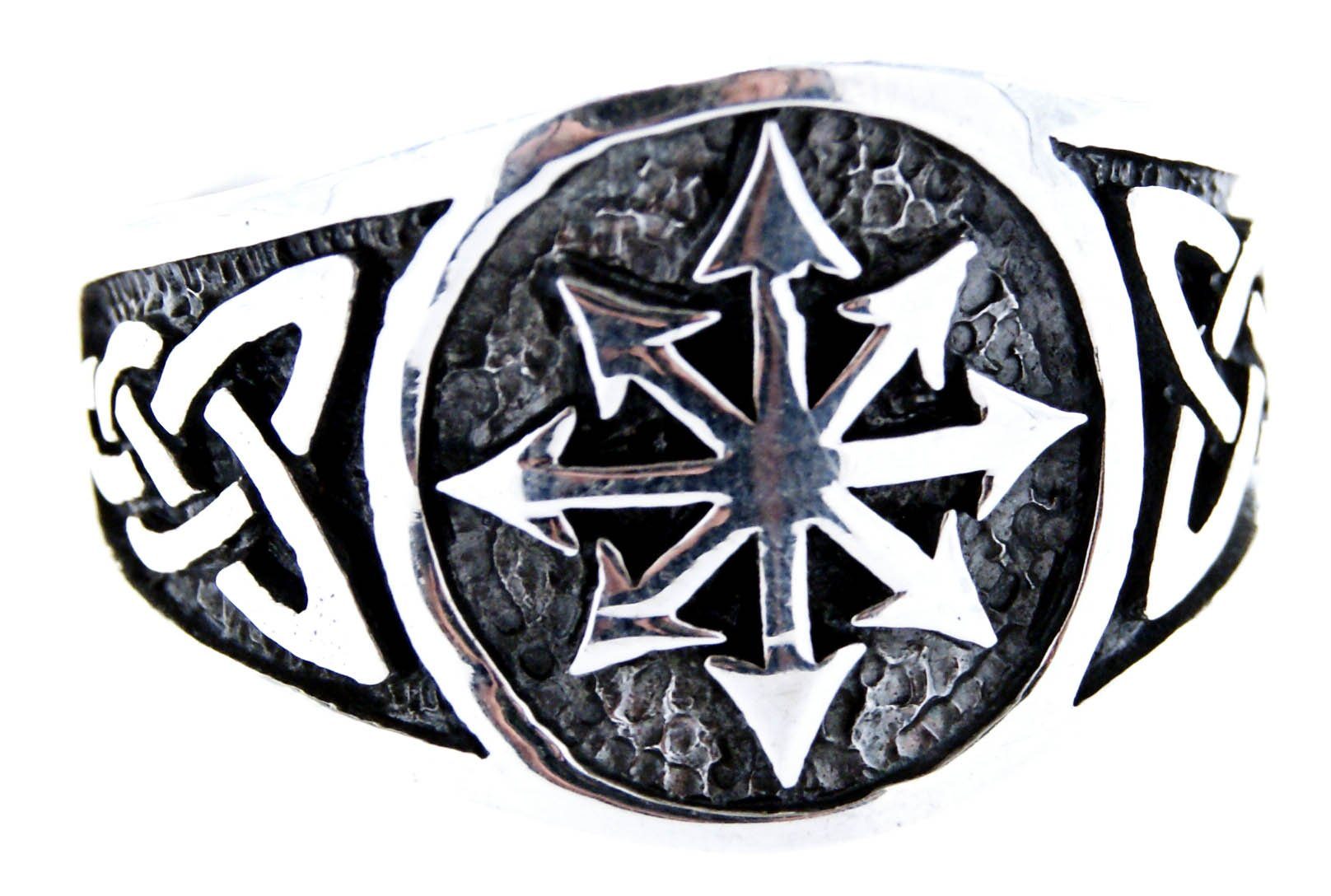 Fingerring Ring Magie Silberring Gr. of Leather Chaosstern, Stern 52-76 Kiss Chaos