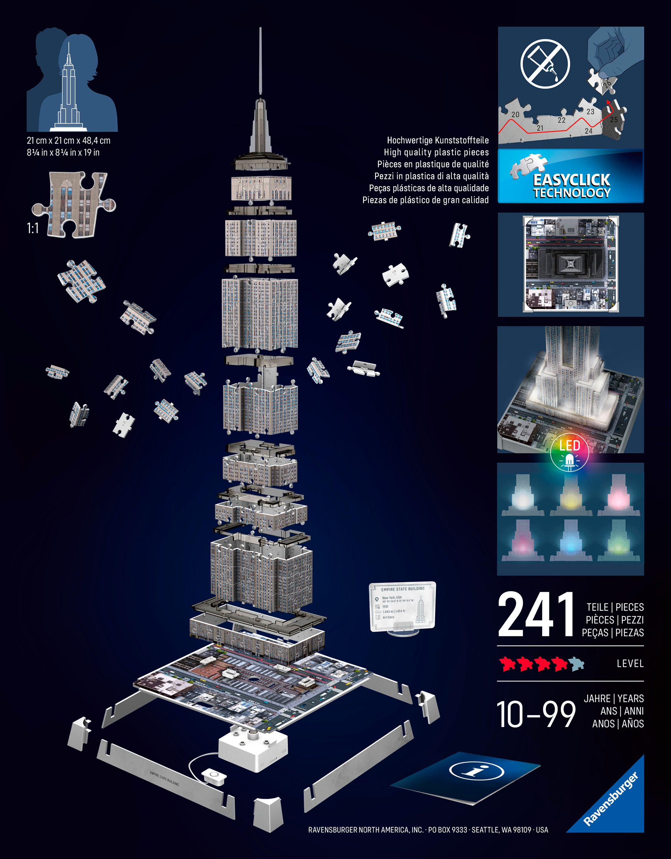 Ravensburger 3D-Puzzle Iconics: Empire State Building - mit Licht, 216 Puzz günstig online kaufen