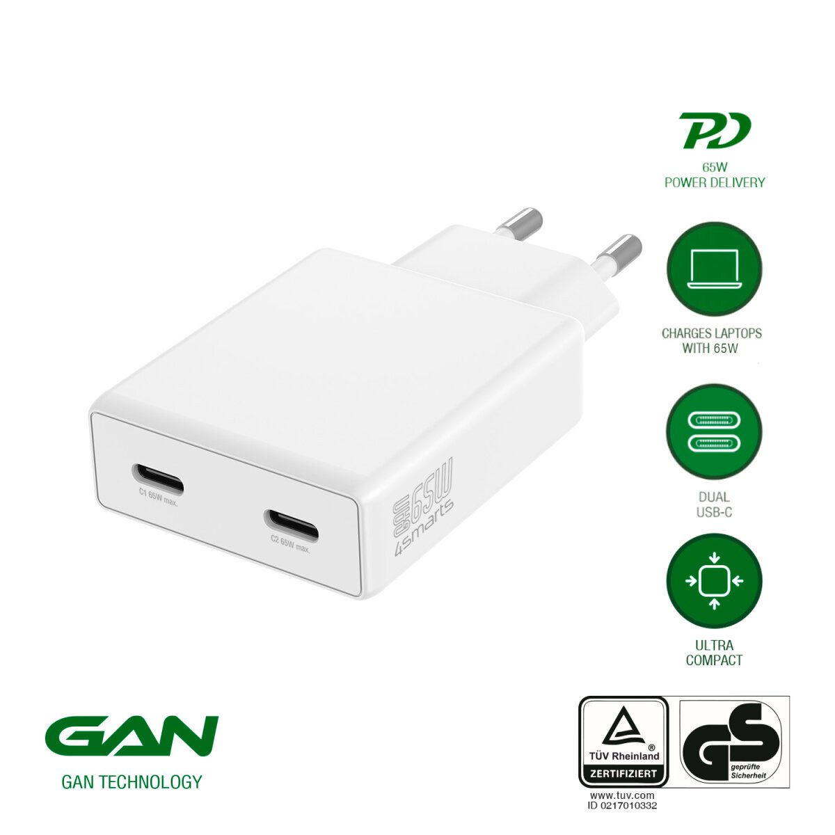 4smarts Netzladegerät PDPlug Slim Dual Universal-Ladegerät (Slim)