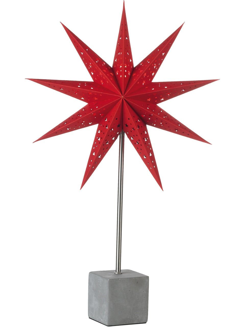 Markslöjd Dekofigur Markslöjd VELOURS Standstern rot, H 45 cm x T 16,5