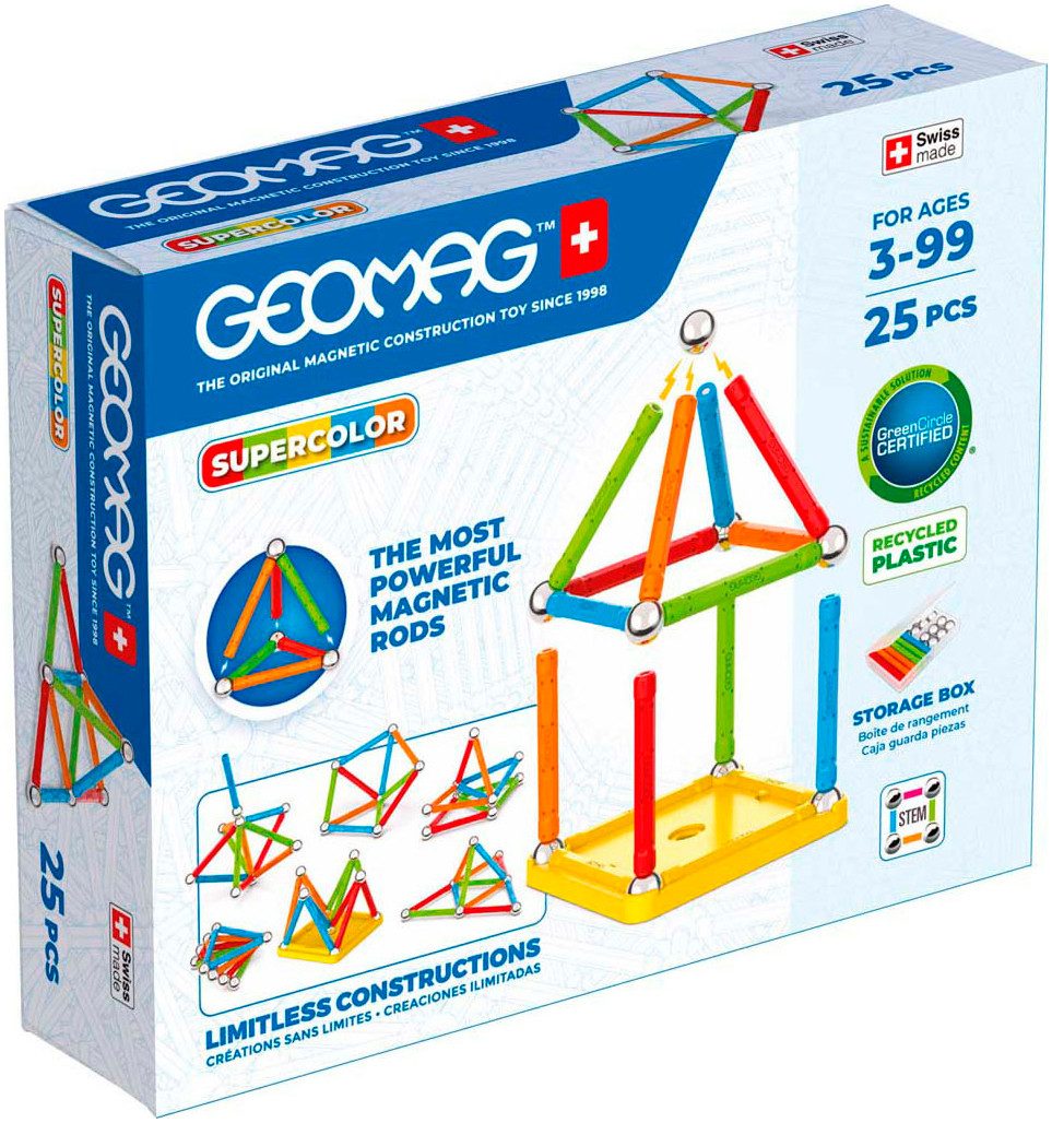 Geomag™ GEOMAG™ Supercolor Recycled Magnetspielbausteine, (25 St)