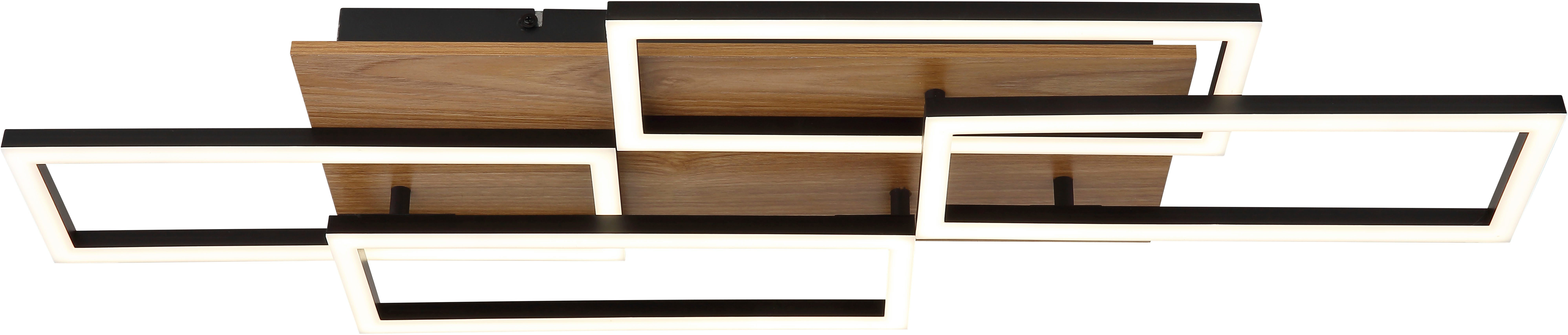 GLOBO LIGHTING LED Deckenleuchte, LED-Leuchtmittel fest verbaut, Kaltweiß, Warmweiß, Neutralweiß, Tageslichtweiß, Farbwechsel, Designleuchte Deckenlampe LED holzoptik Fernbedienung CCT dimmbar