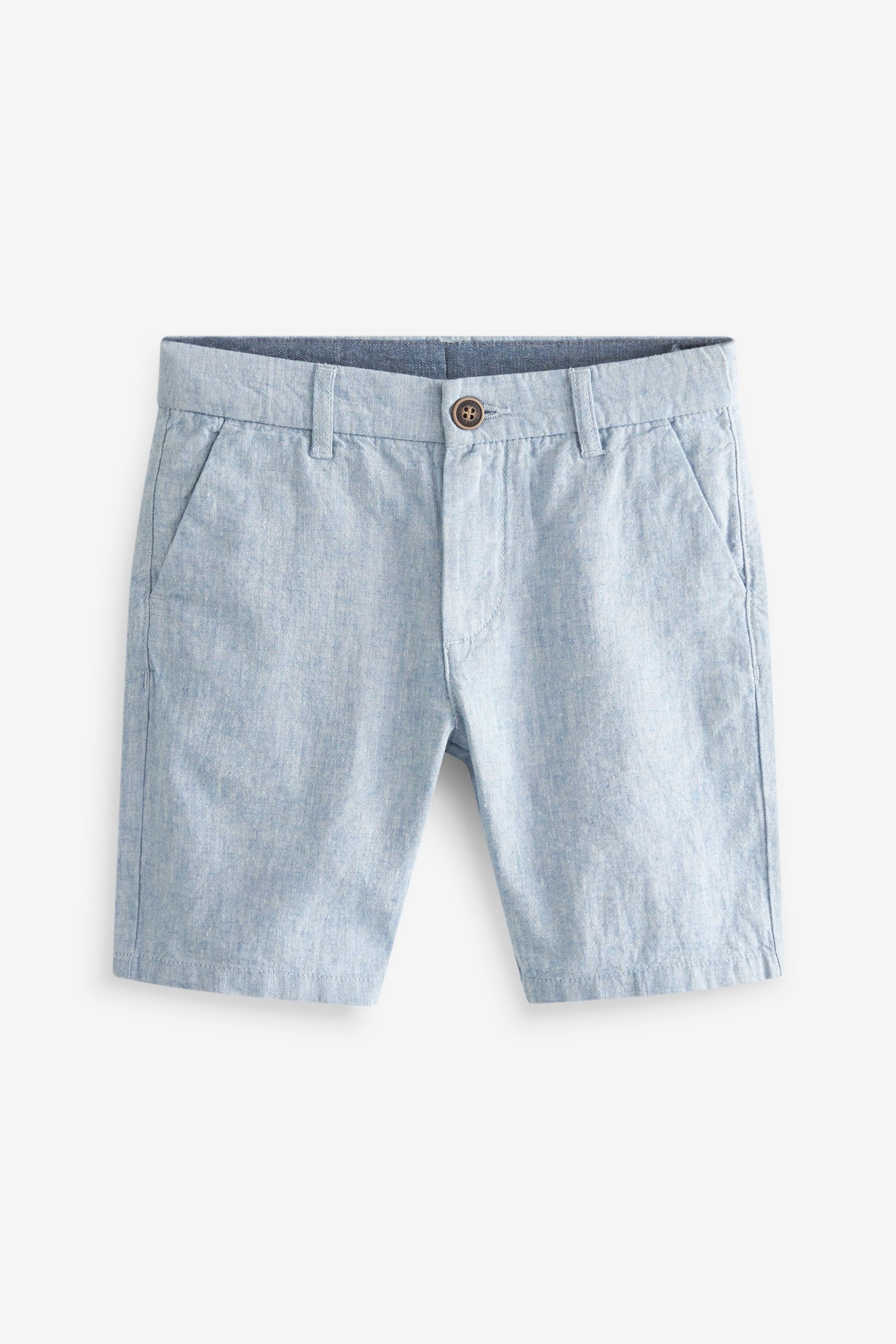 Next (1-tlg) Chinoshorts Chino-Shorts mit Blue Leinenanteil