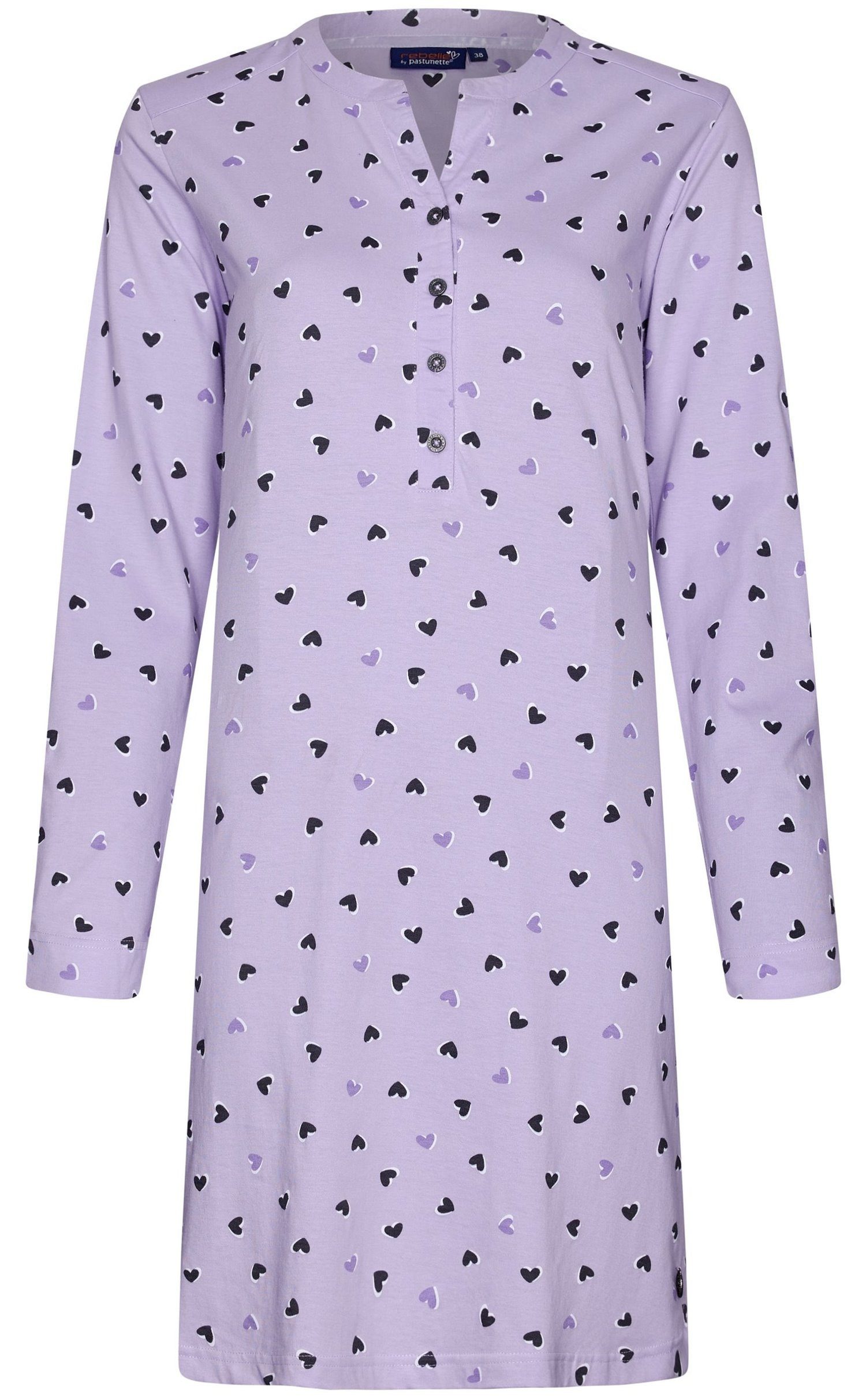 Rebelle Nachthemd Damen Schlafshirt mit Knopfleiste günstig online kaufen