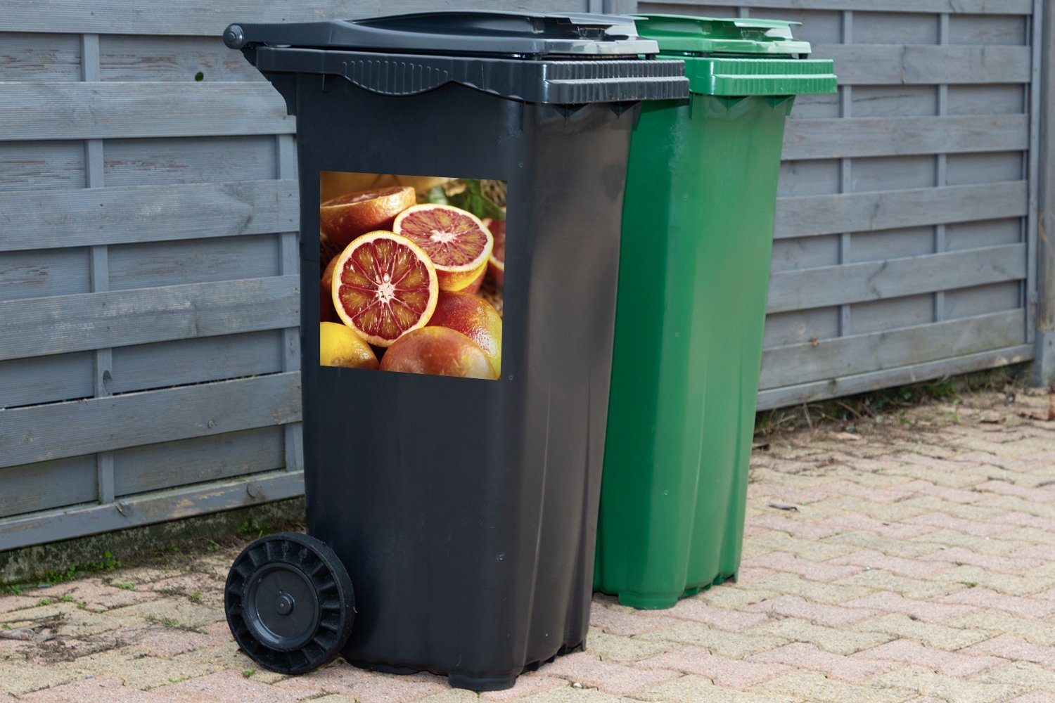 MuchoWow Abfalbehälter Mülltonne, Mülleimer-aufkleber, St), Obst (1 Container, Zitrusfrüchte Sticker, - Wandsticker - Orange
