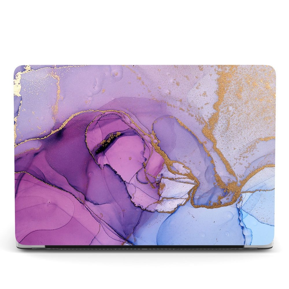 FroShop Laptop-Hülle Schutzhülle für Apple MacBook Pro 13" M2/M1 (2022-2016) 2-Teilig Schutzcover Hartcase Schutz Cover Etui Tasche Hülle Modell, A2338 A2289 A2251 A2159 A1989 A1706 A1708 - Lila/Blau Marmor