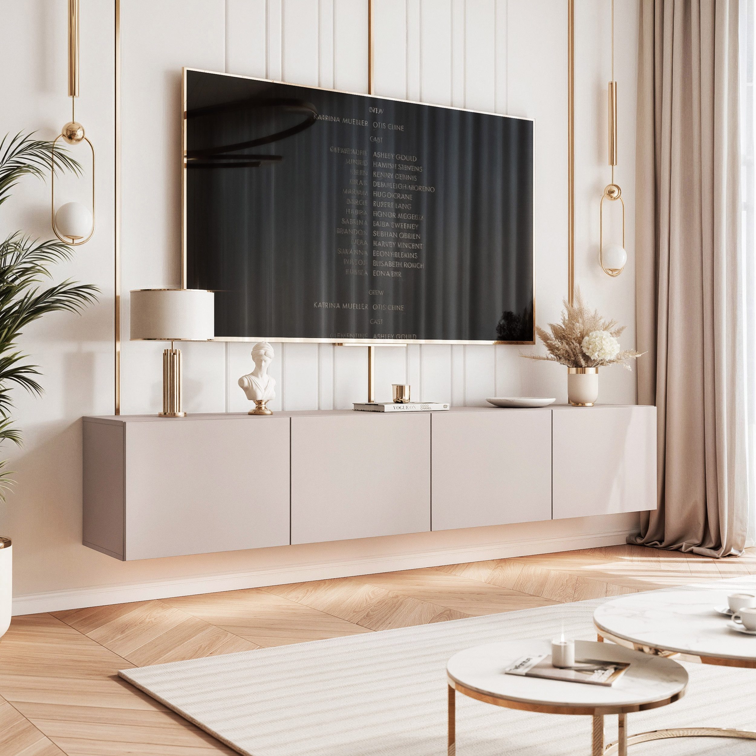 yourhouse24 Lowboard TV ANGEL 200 mit LED-Beleuchtung – Griffloses Design – Bild 4 von 5