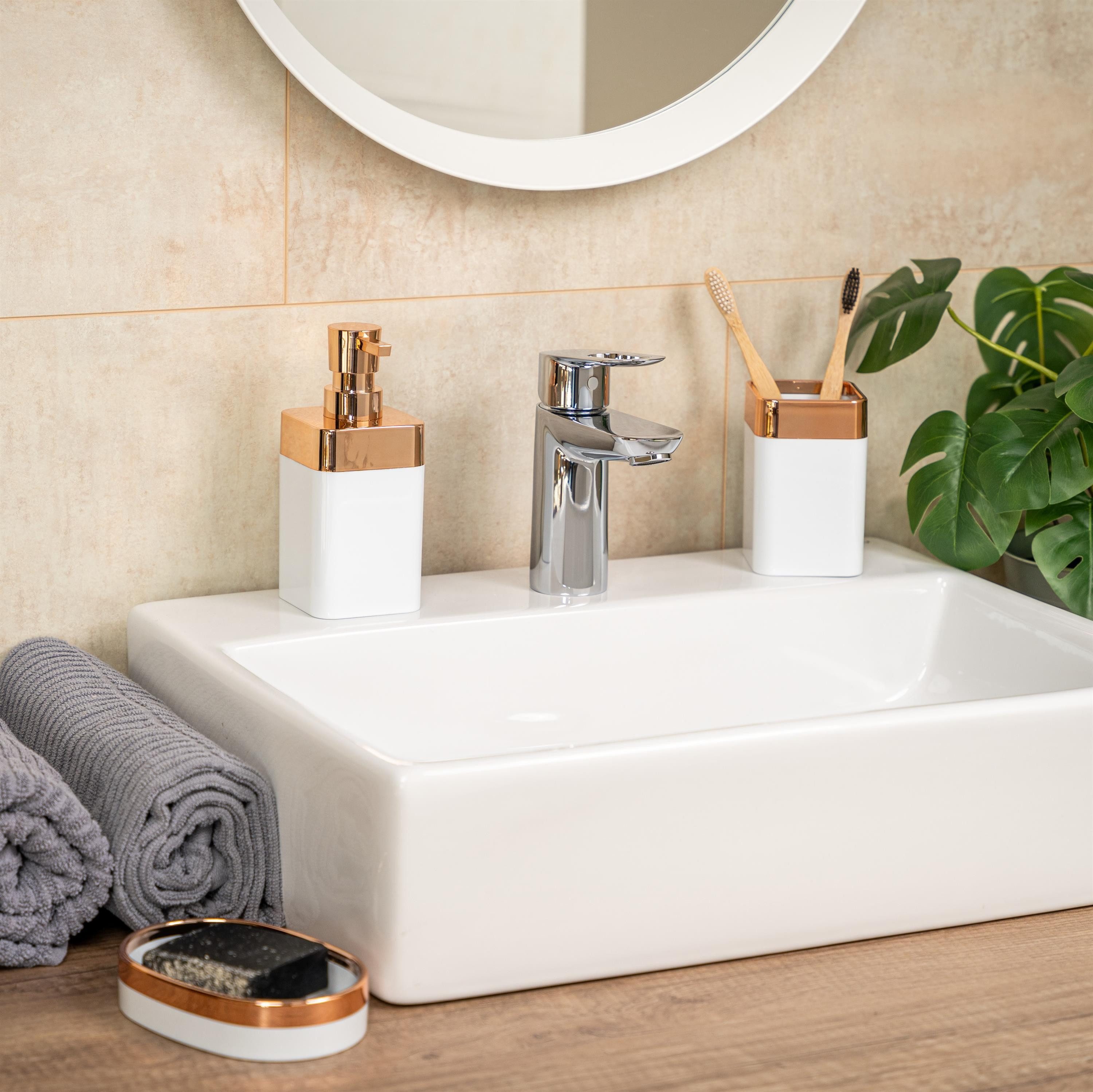 bremermann Badaccessoire-Set Badezimmer-Set 3-tlg. SAVONA, Kunststoff, günstig online kaufen