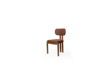JVmoebel Polsterstuhl Brauner Esszimmer Stuhl Designer Polstermöbel Stuhl Ohne Armlehnen (1 St), Made in Europa