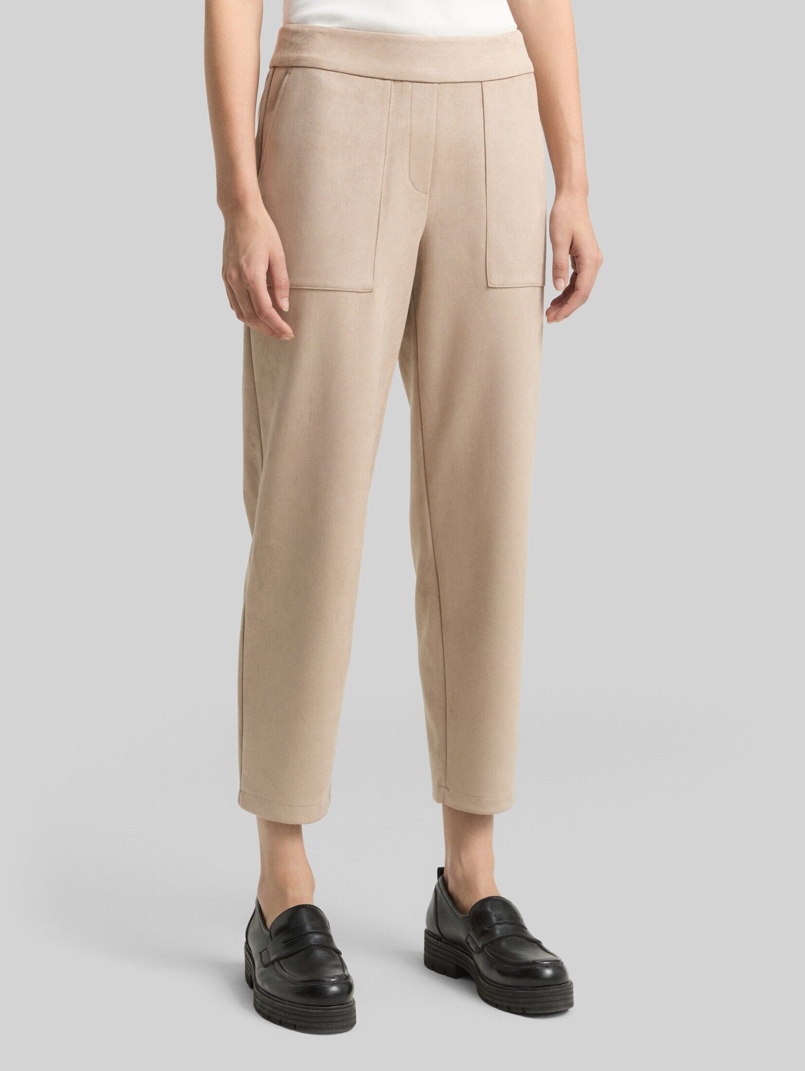 TOM TAILOR 7/8-Hose Hosen & Chino Loose Fit Hose in Wildleder-Optik